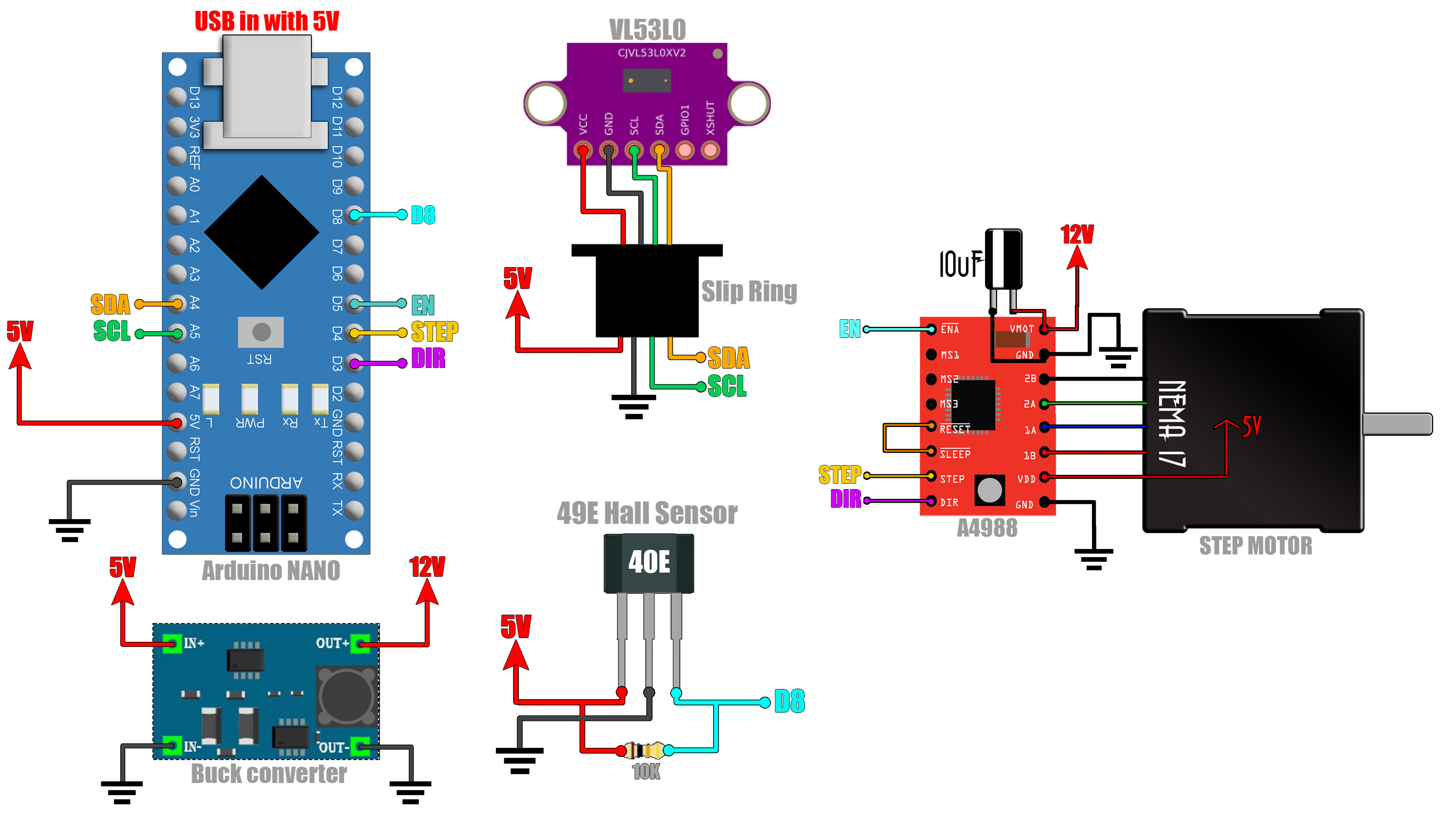 Arduino schematic DIY LIDAR sensor