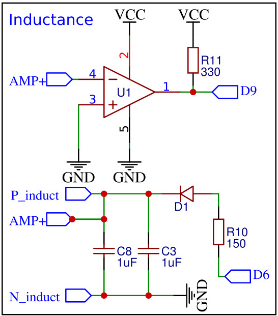 Arduino inductance meter schematic