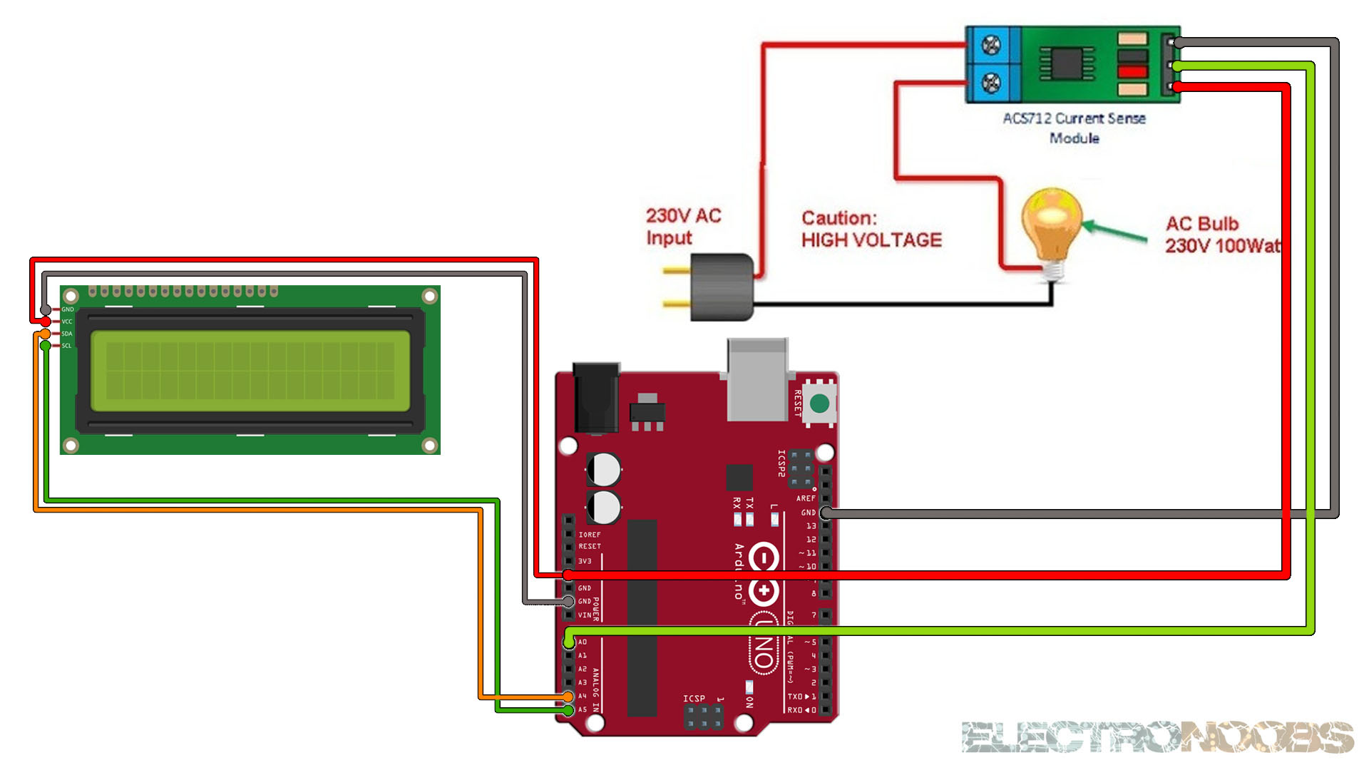 Arduino Acs712 Code Example Current Sensor Tutorial