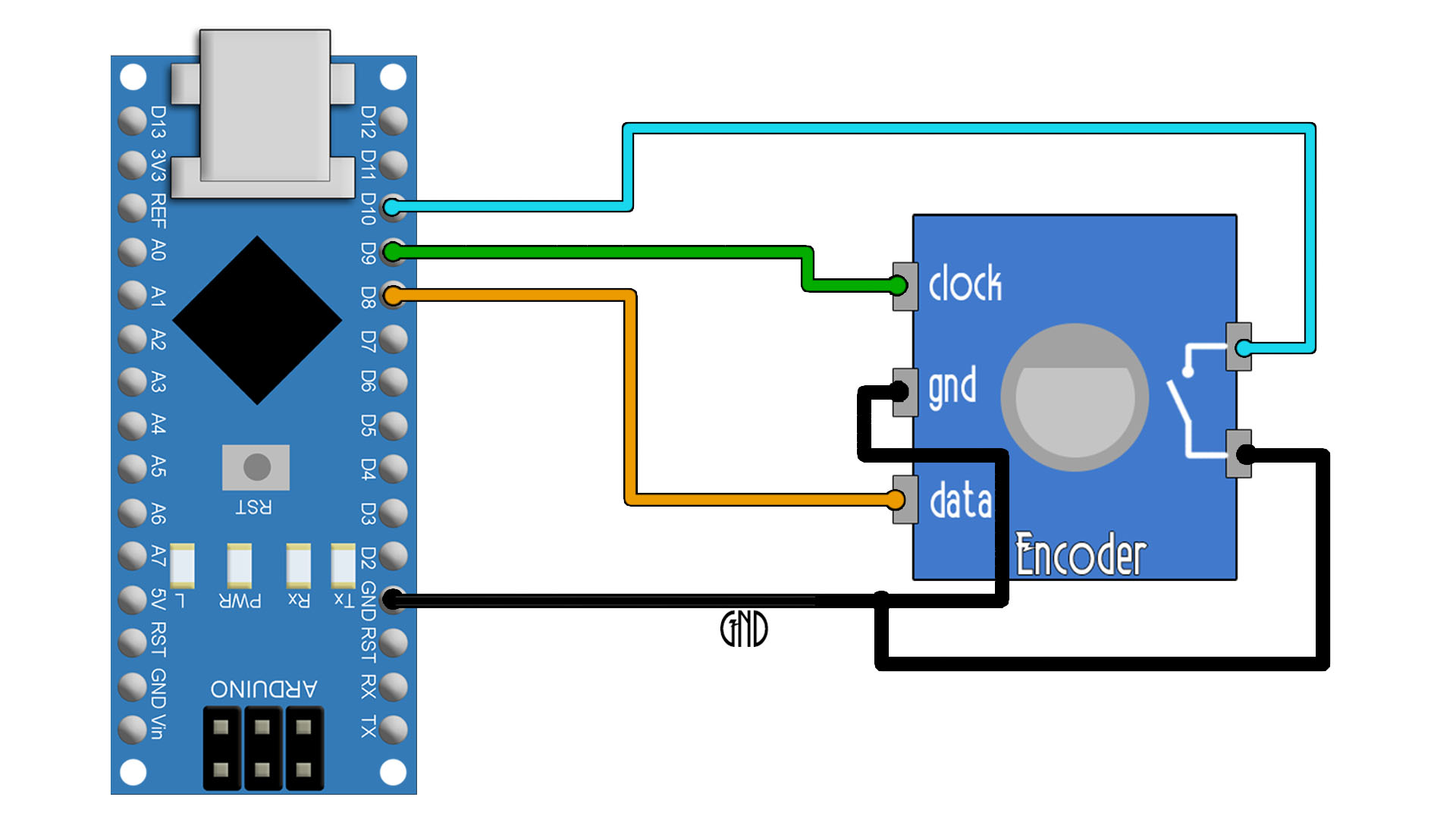 Arduino rotarty encoder schematic