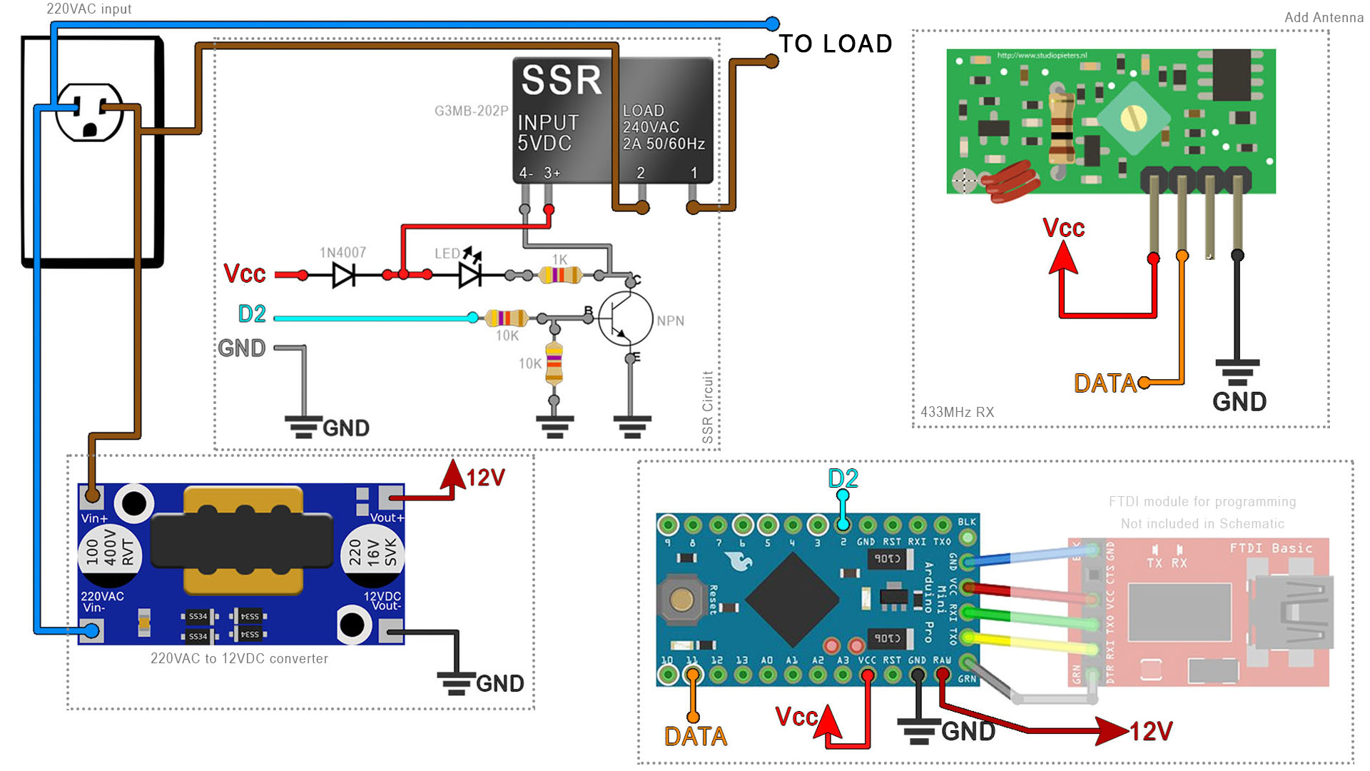 Arduino 433MHz transmitter circuit