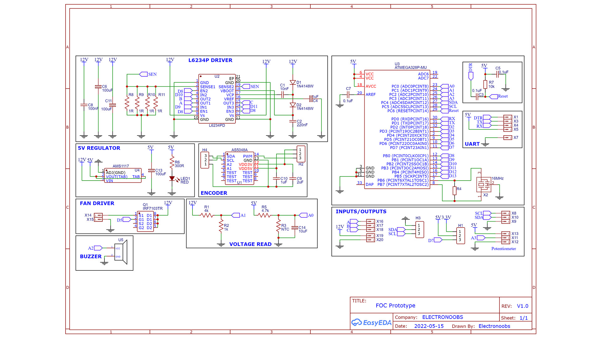 Arduino FOC driver schematic