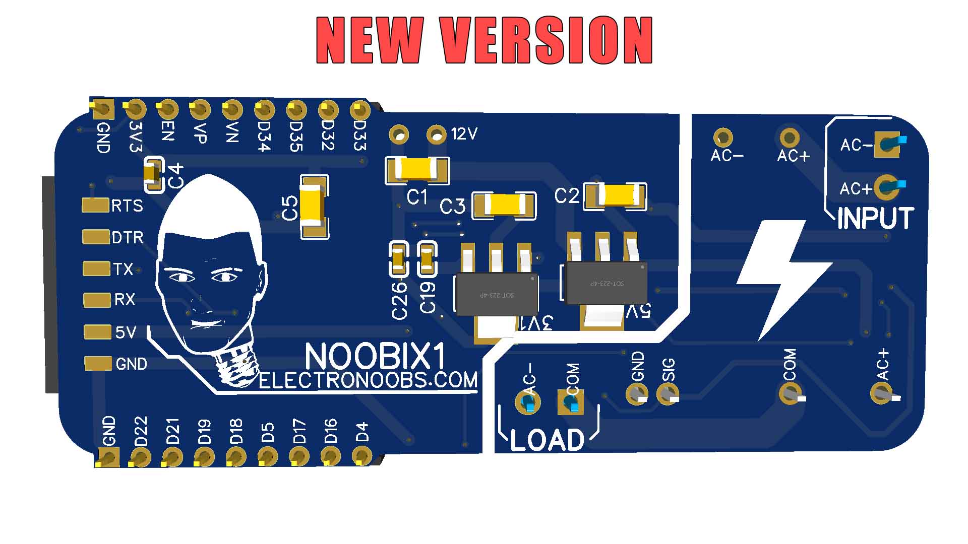 Noobix ESP32 IOT alexa tutorial PCB