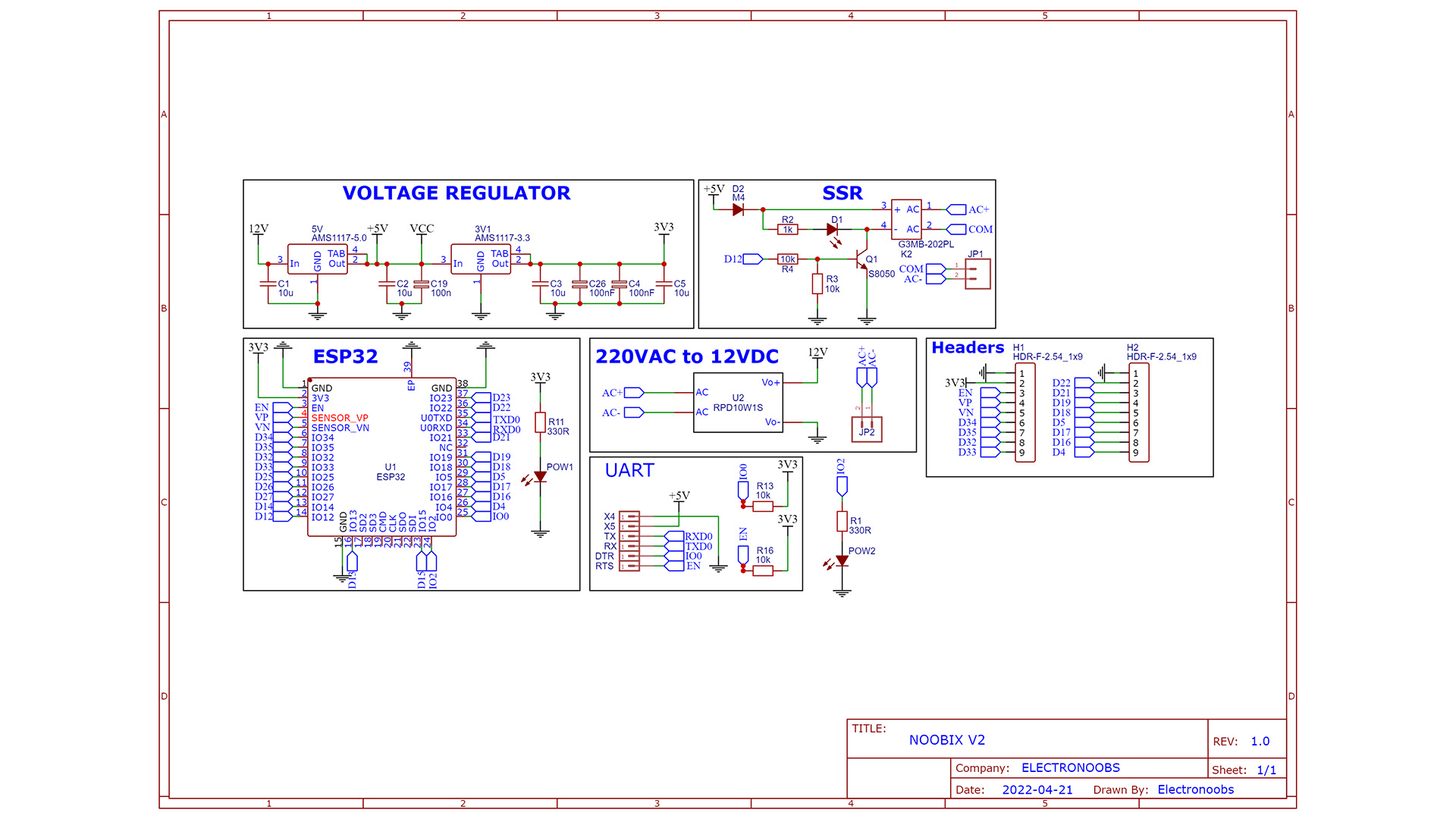 Arduino ESP32 IOT PCB schematic