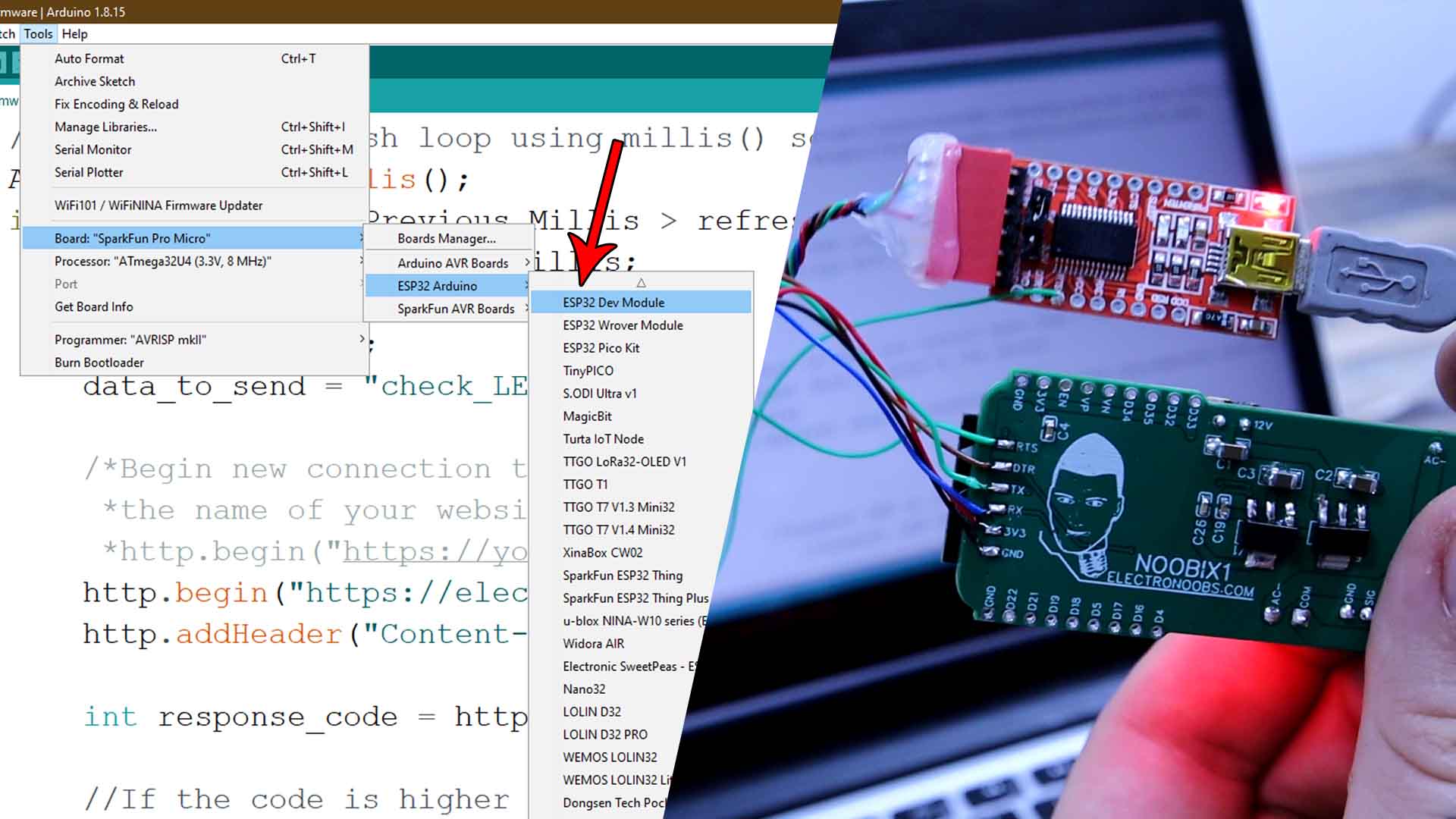 Download Arduino code ESP32 IOT