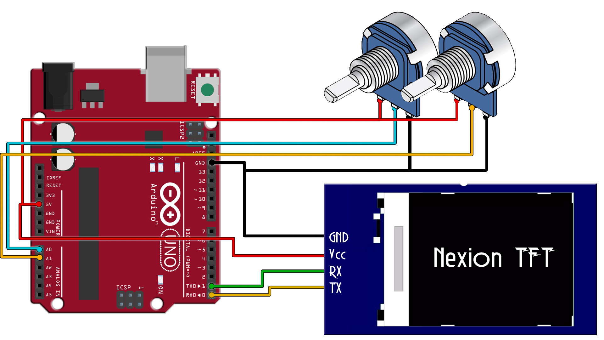 Nextion Arduino front panel schematic