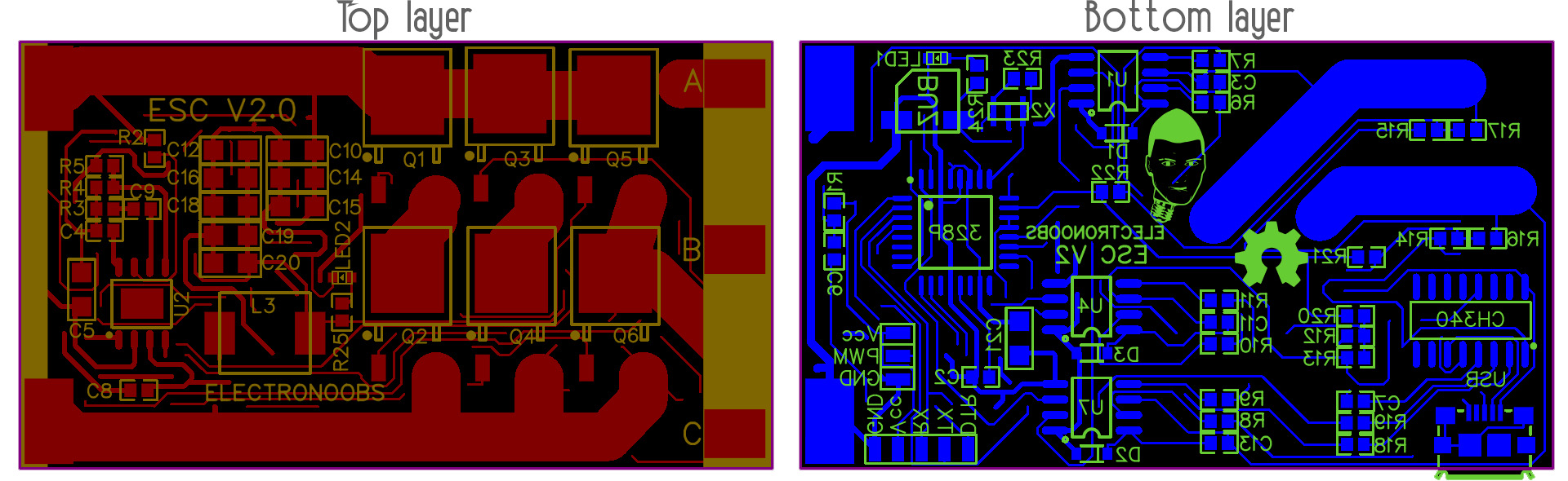 ESC gerber PCB layout