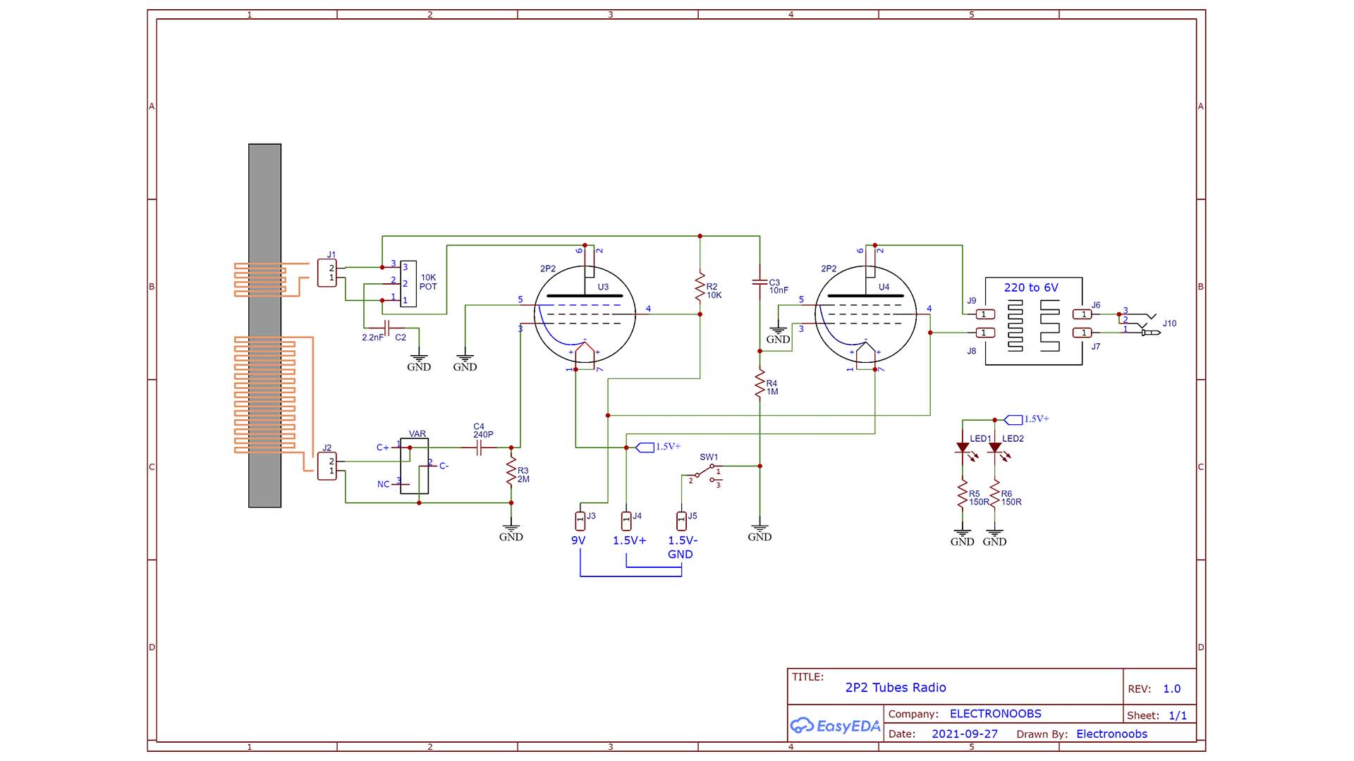 schematic download AM vacuum tube radio