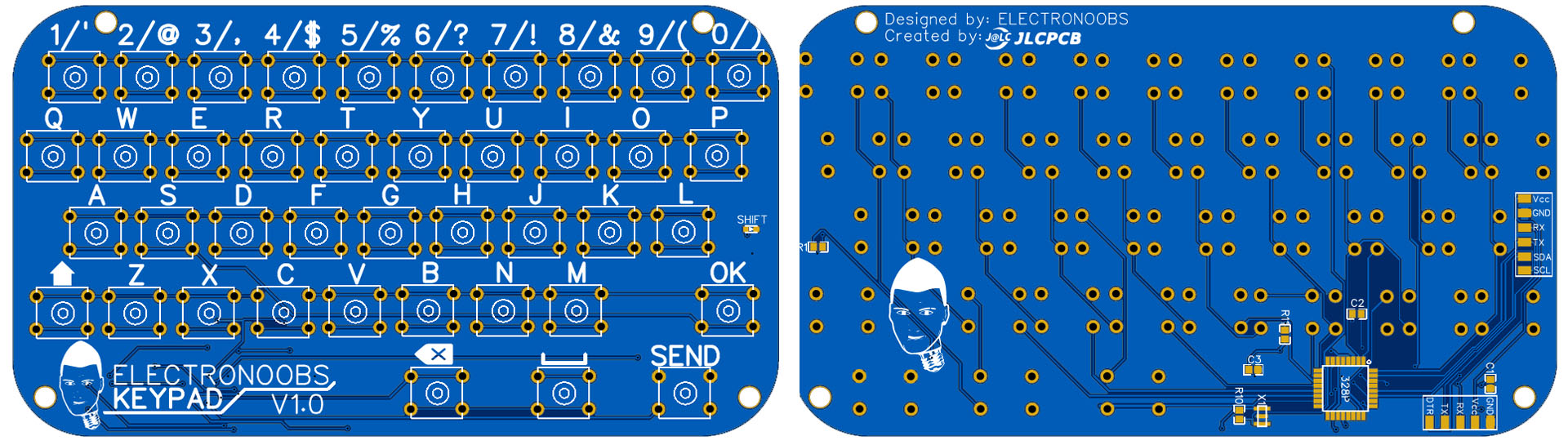 Arduino keyboard PCB gerber circuit