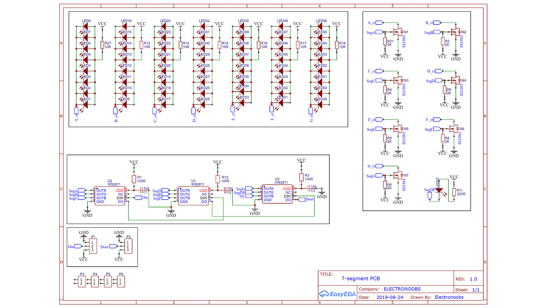 Arduino schematic 7 segment display DIY big LED