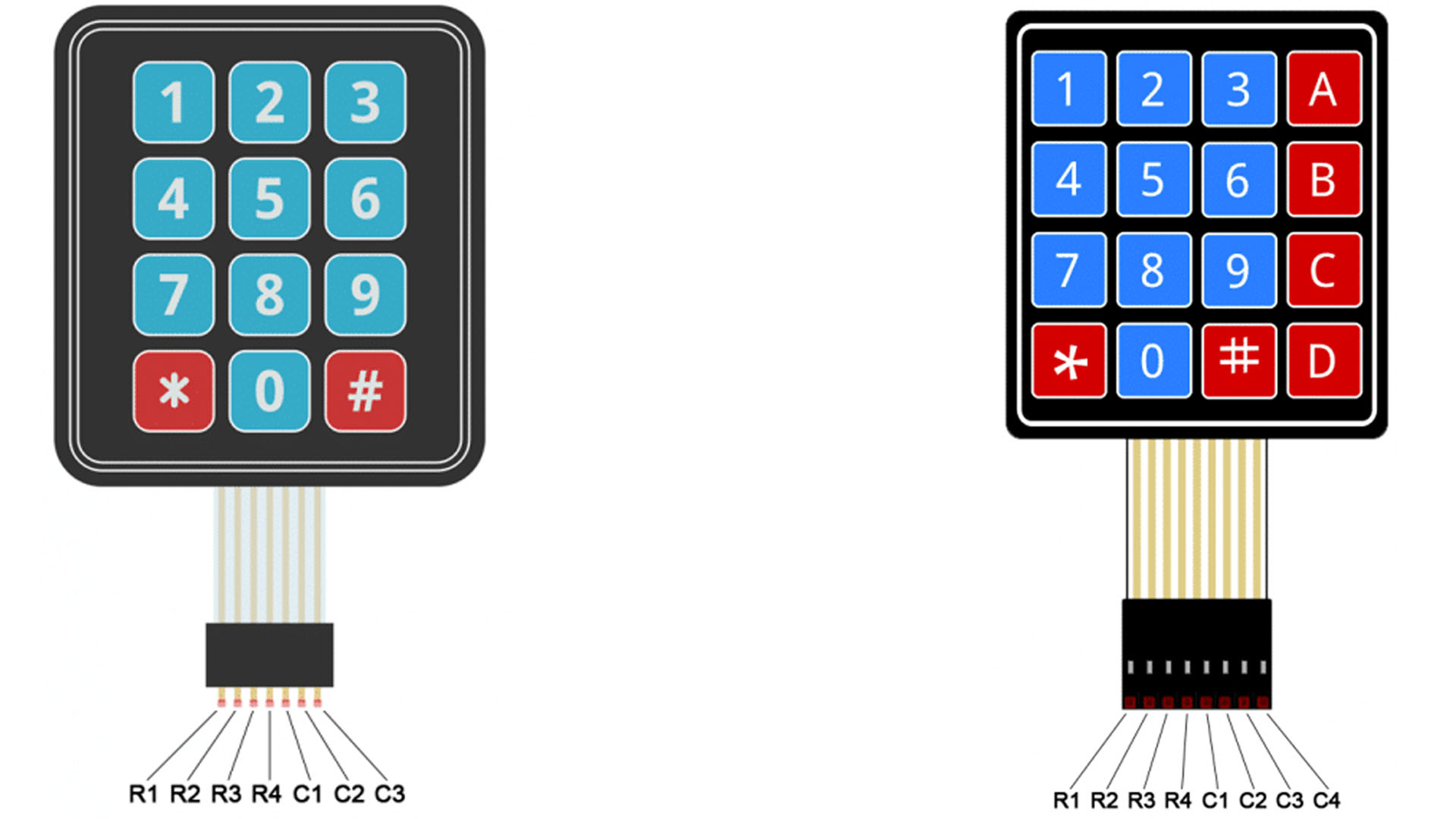 Arduino keypad pins columns and rows