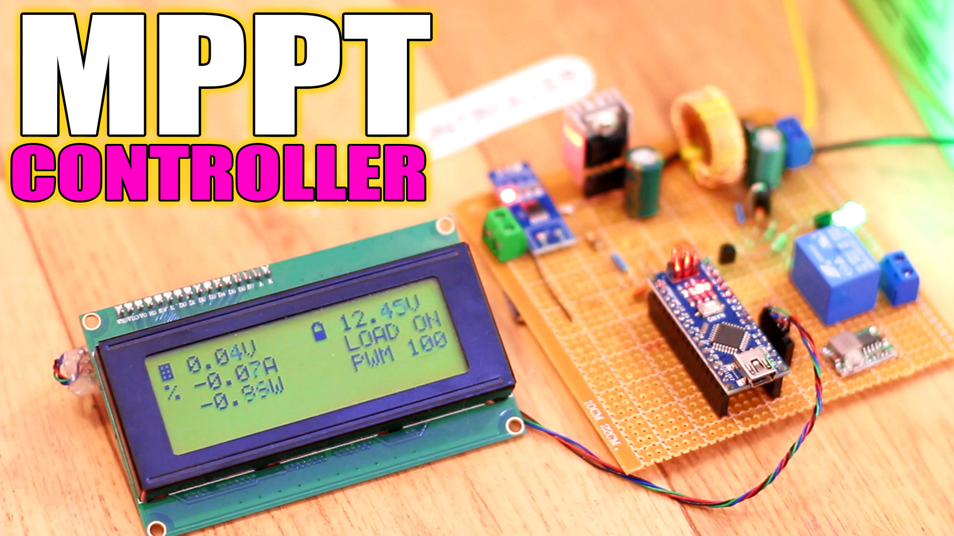 Arduino MPPT controller 12V lead acid battery charger solar panel