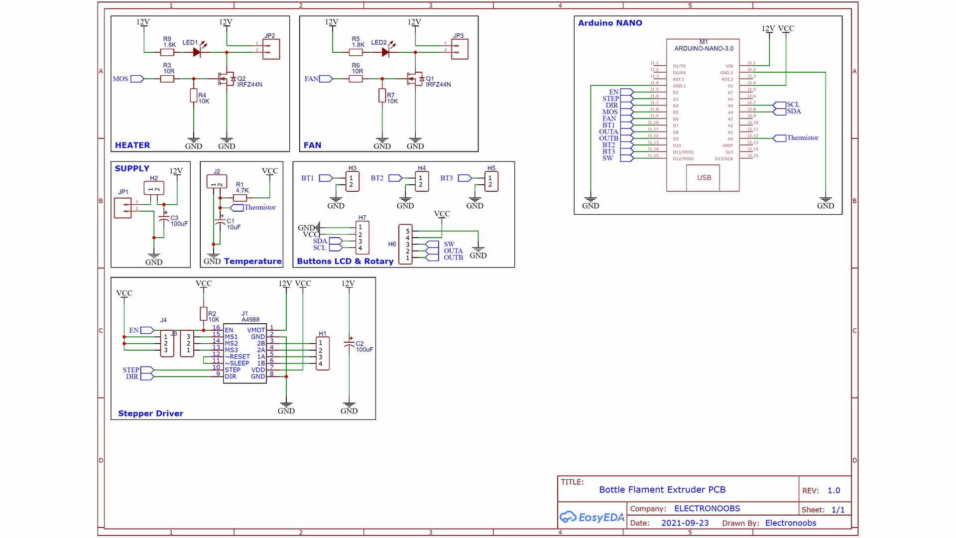 Download schematic PCB gerbers filament maker