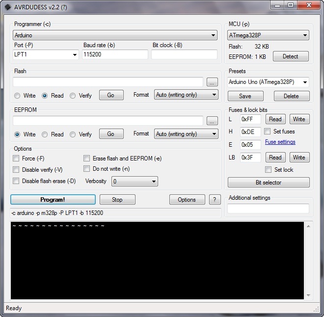 Arduino AVRDUDESS download extract code