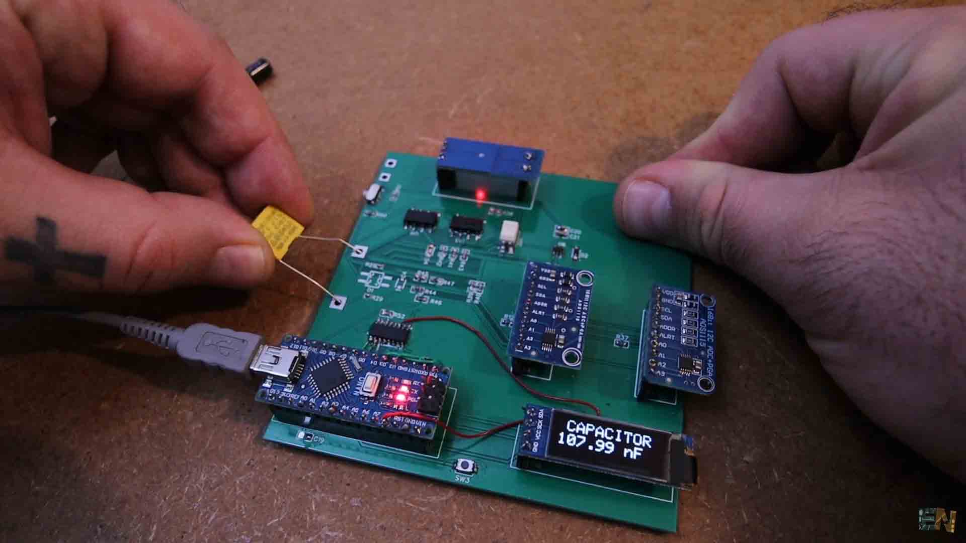 How to measure capacitance Arduino ADS1115
