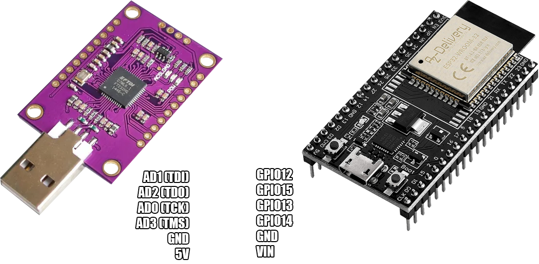 ESP32 Arduino Platformio debug JTAG programmer