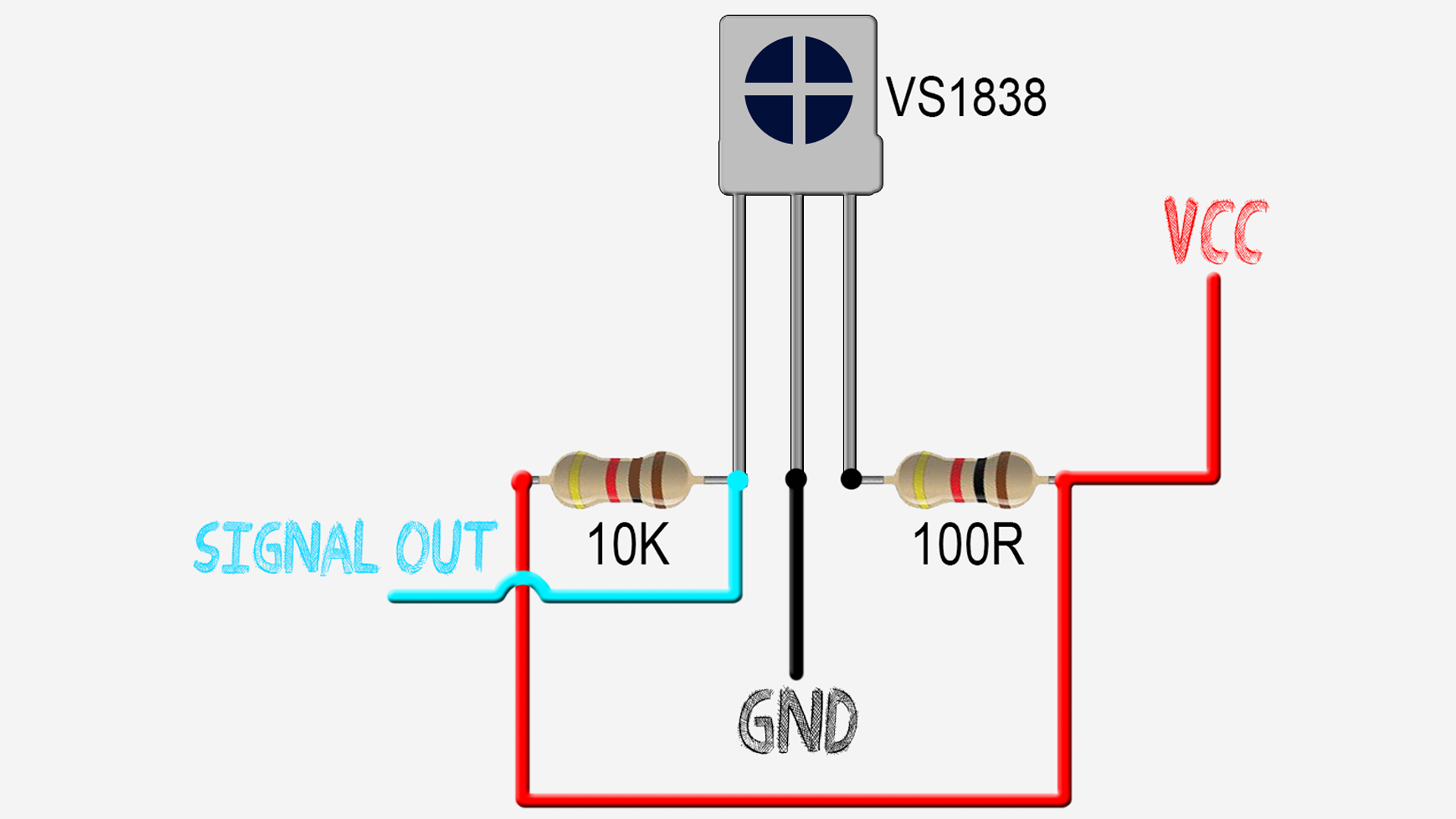 VS1838 circuit Arduino