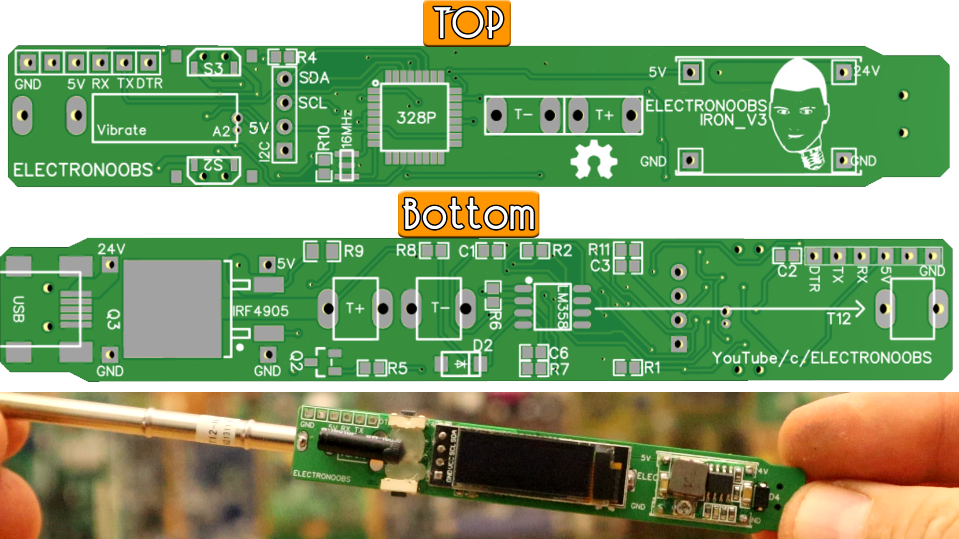 layout PCB Arduino soldering iron