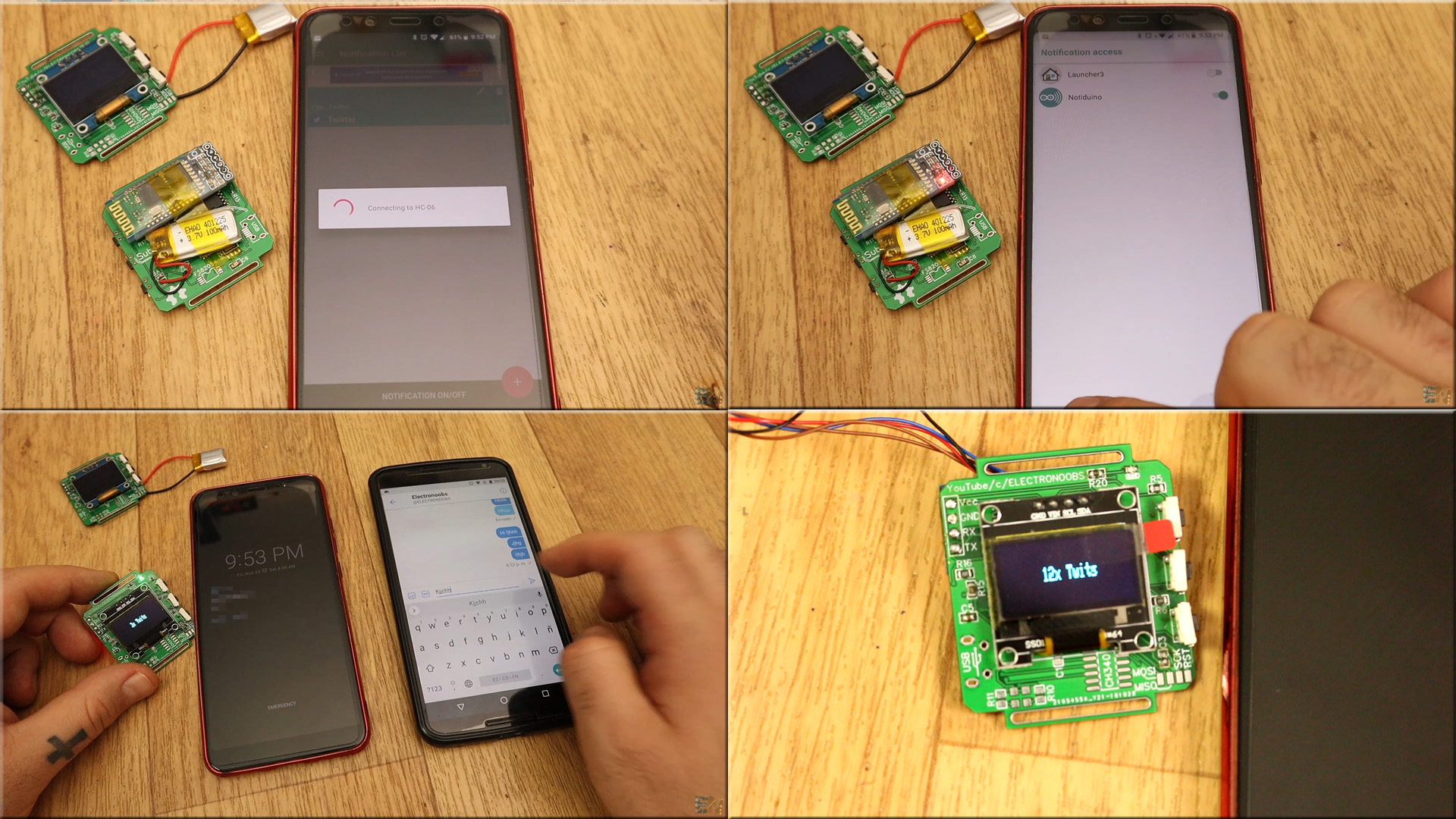 Notiduino Arduino OLED smartphone