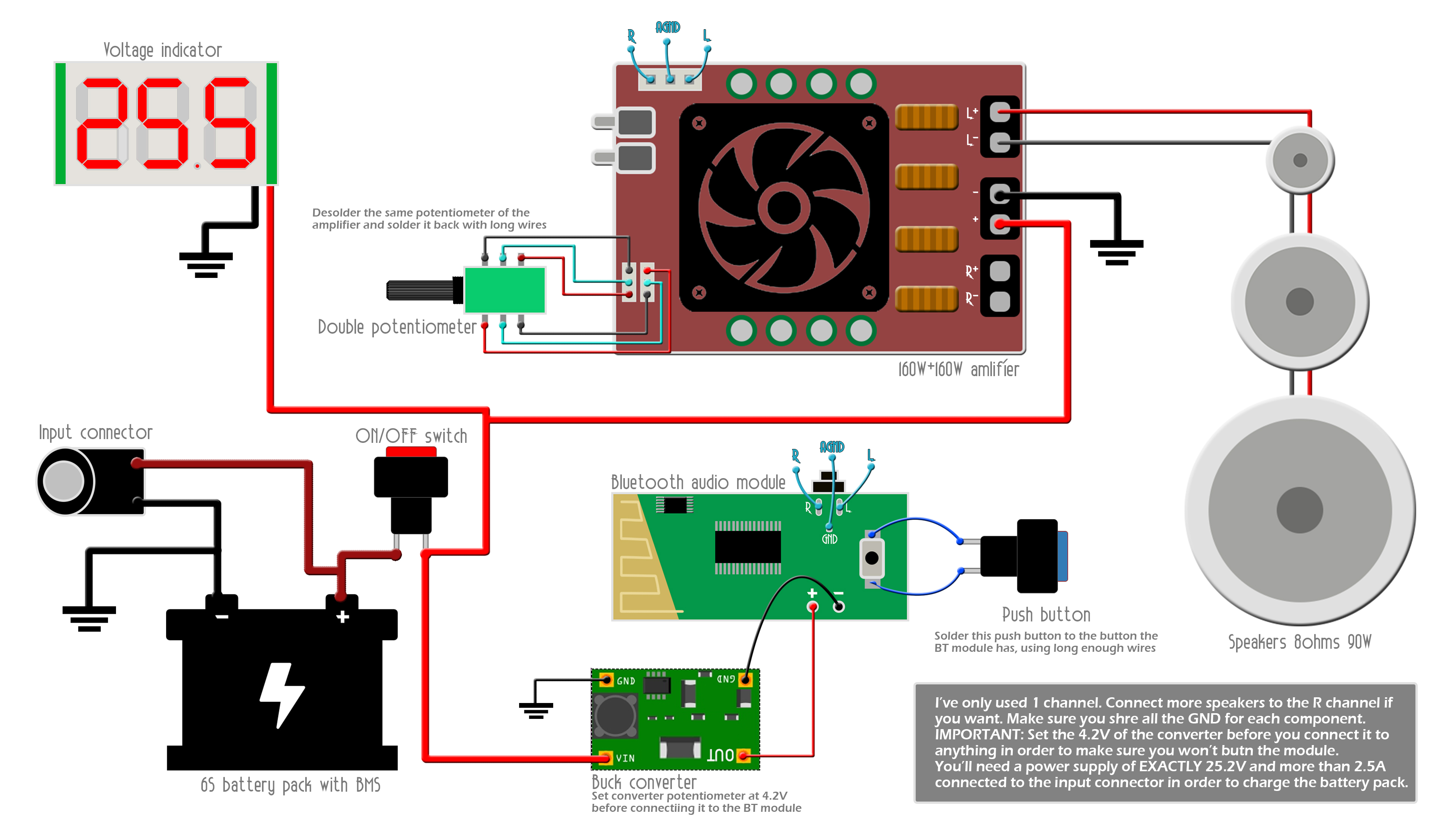 Simple Bluetooth Speaker Circuit Diagram