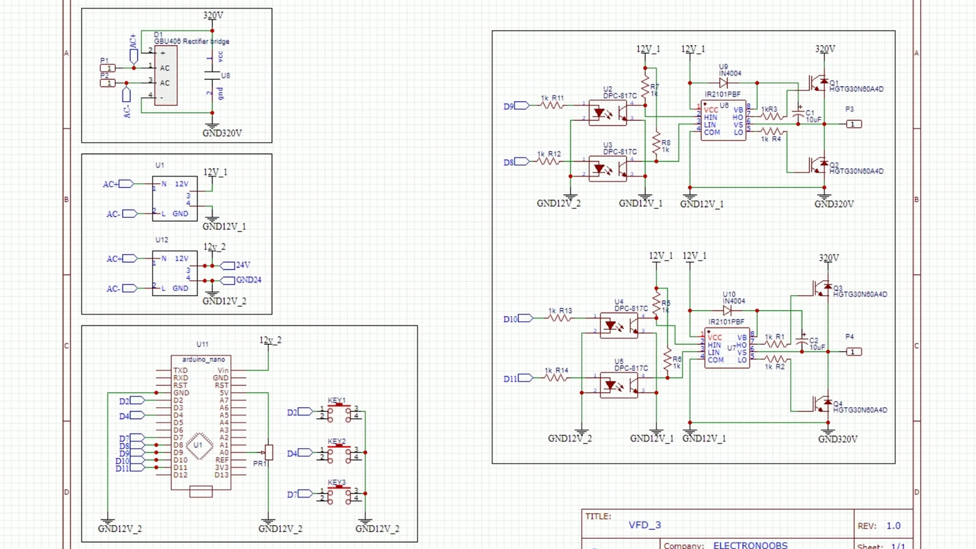 Homemade VFD circuit schematic