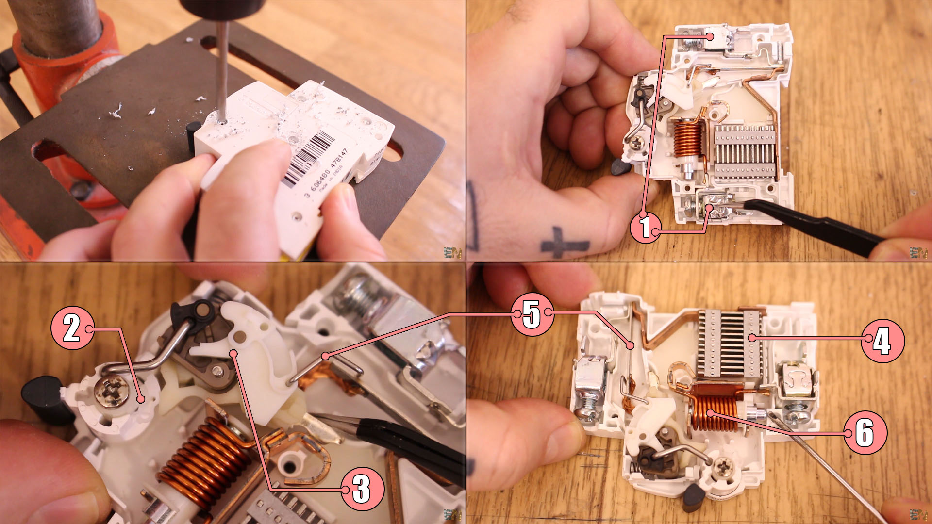 what is inside an MCB miniature circuit breaker?