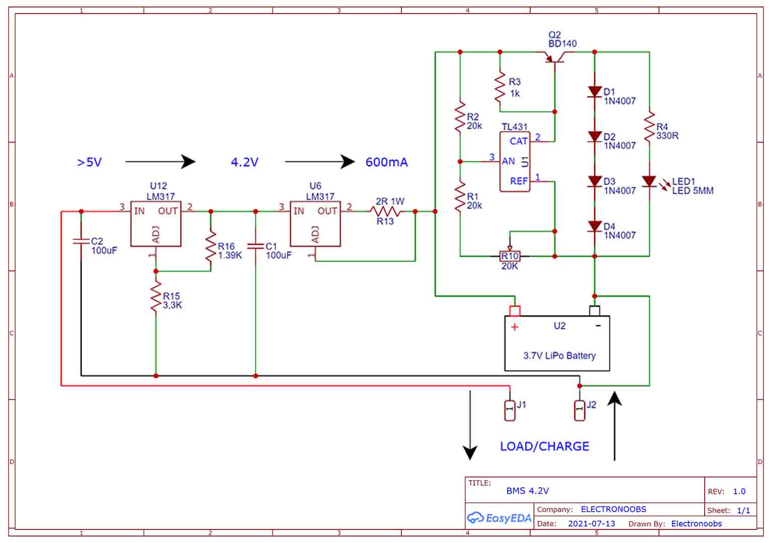 Bms Charger Circuit Diy Schematic Tutorial