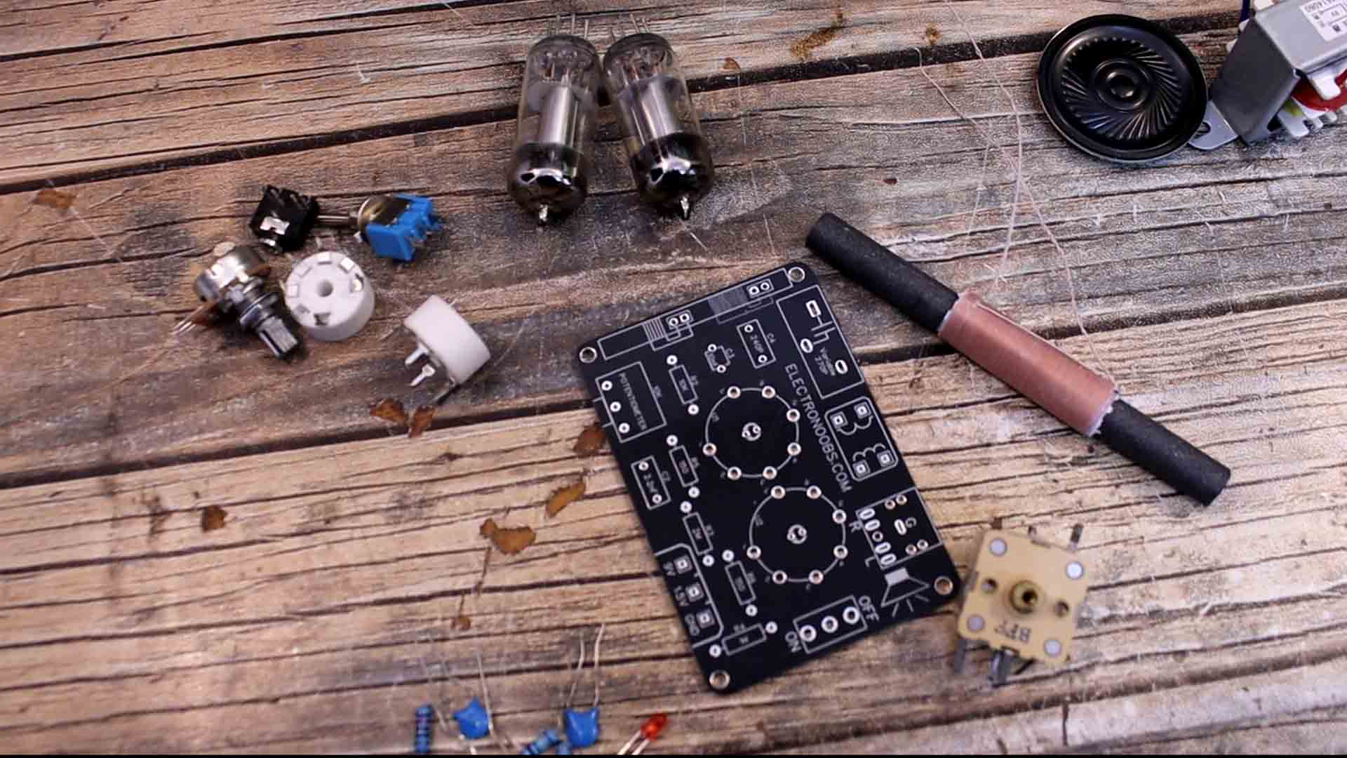 part list homemade AM vacuum tube radio circuit