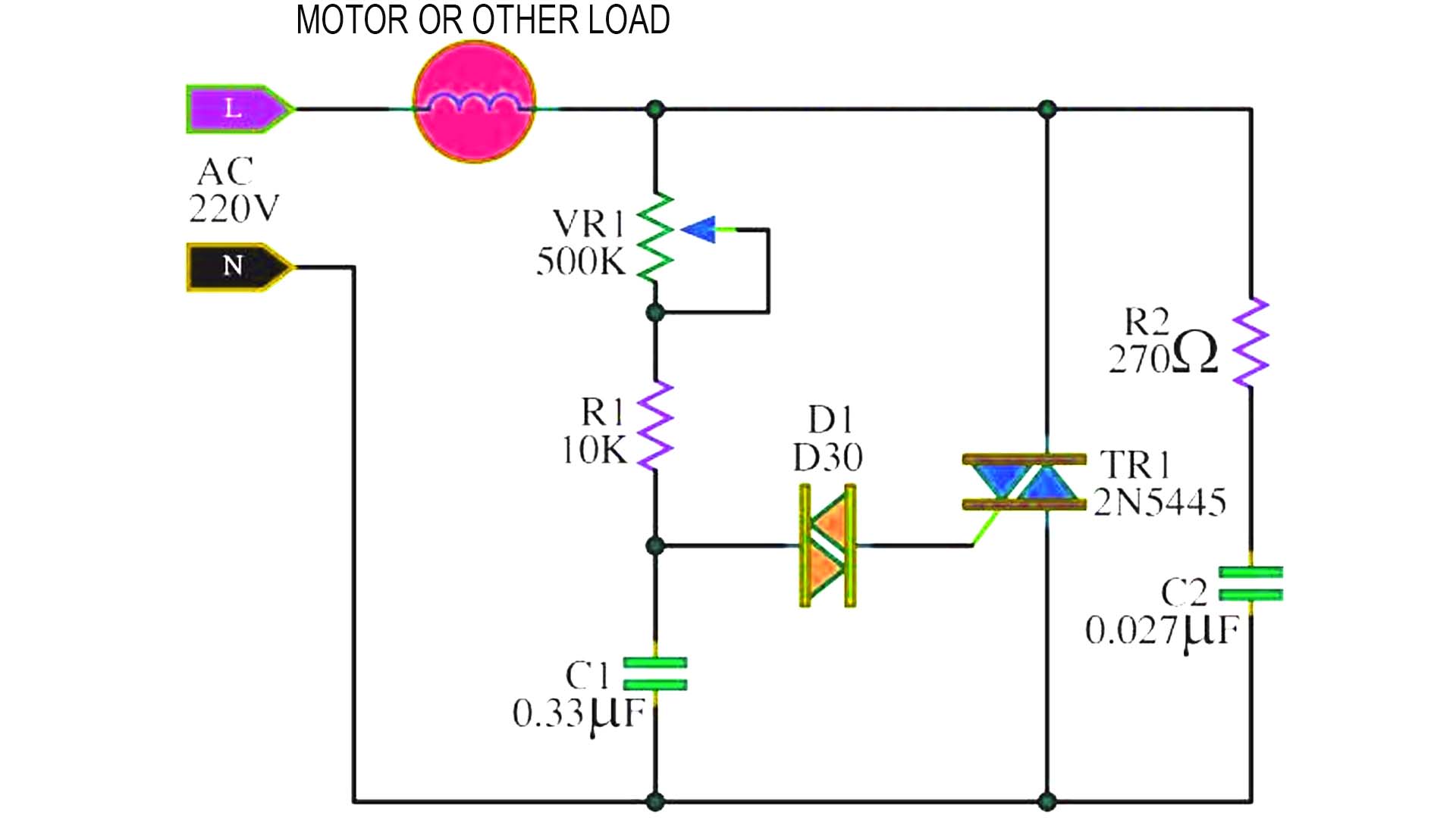 Universal Motor AC Dimmer circuit TRIAC