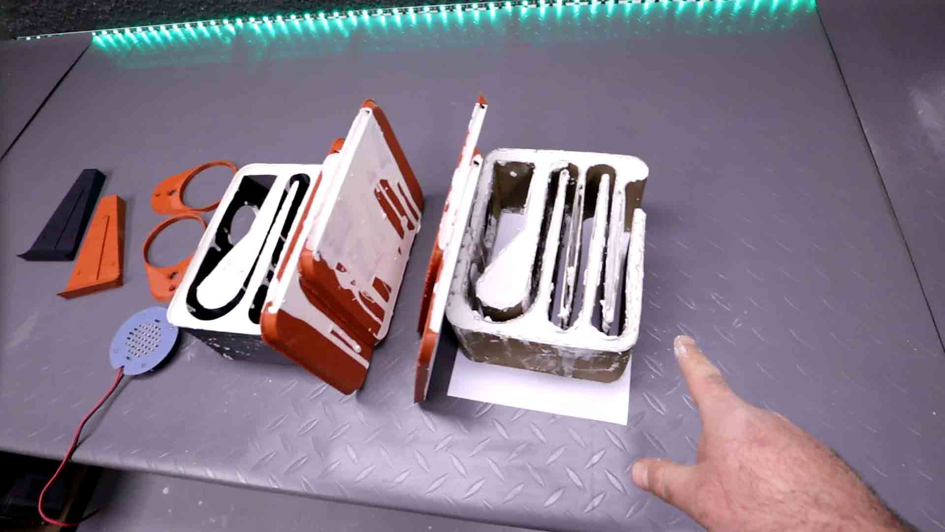 homemade 3D printed speaker plaster of paris gypsum