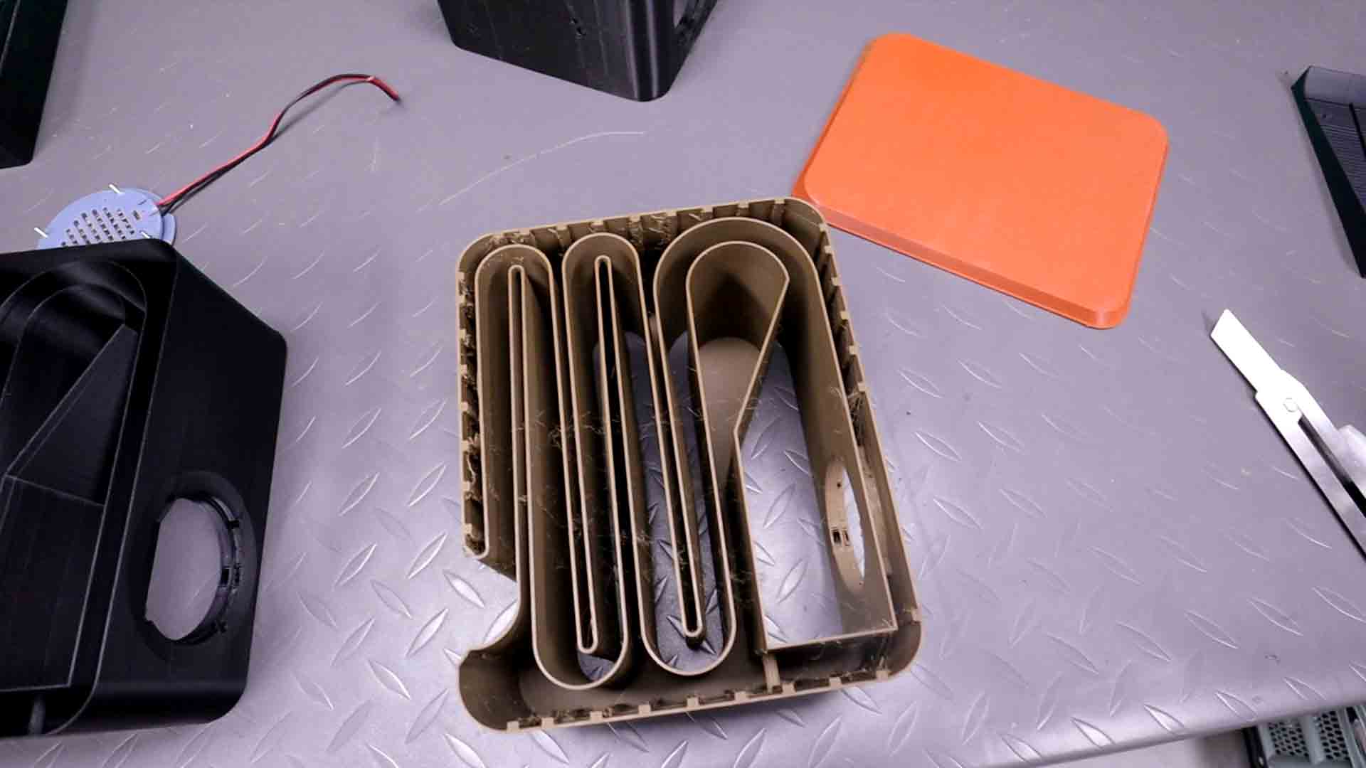 homemade 3D printed speaker plaster of paris gypsum