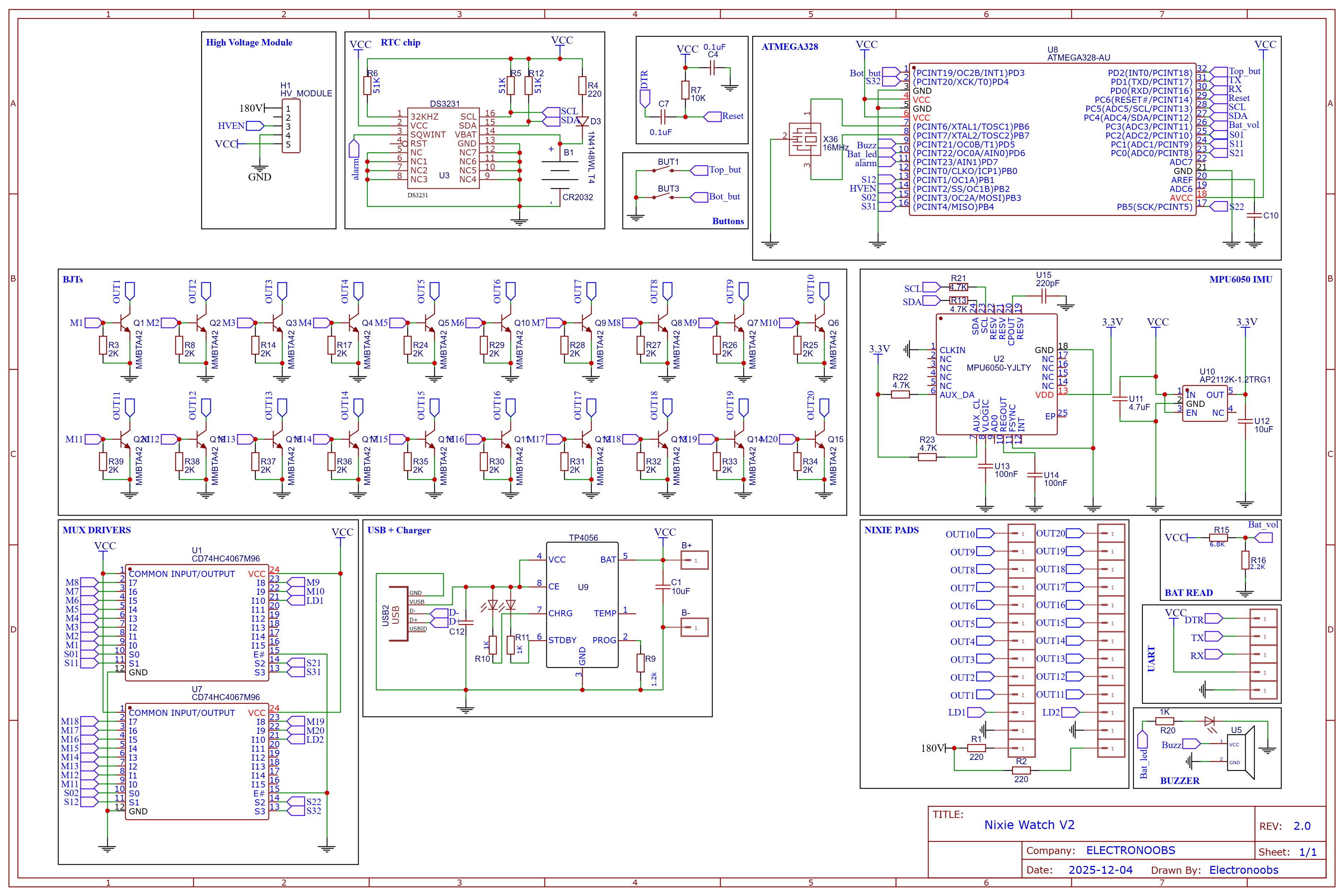Nixie Watch (Gerbers Only)