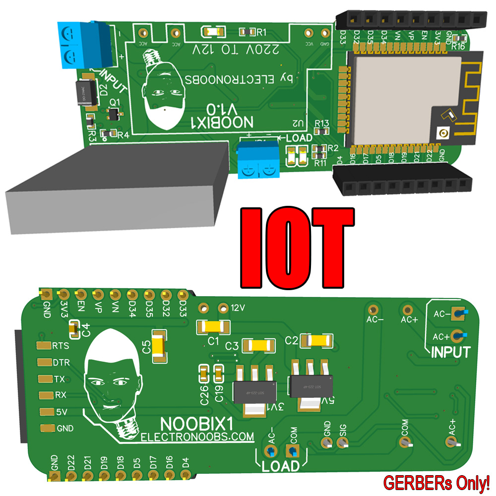 Noobix ESP32 IoT Relay Control (GERBERs Only)