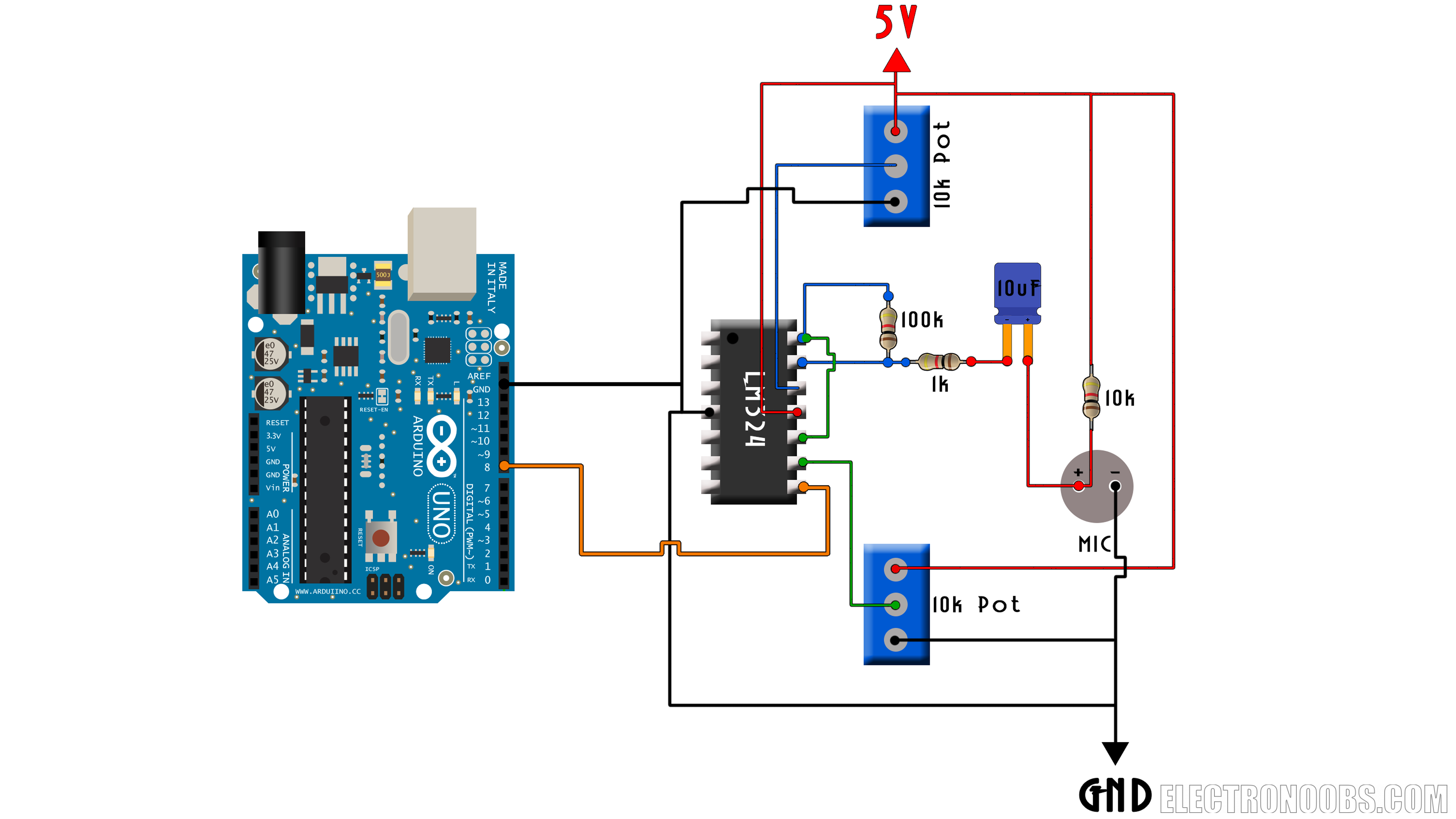 Arduino Whistle Detector Schematic