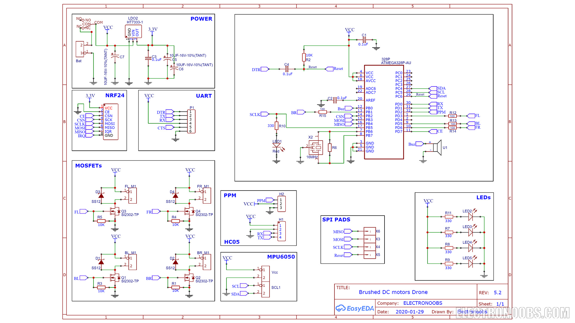 Arduino brushed drone schematic