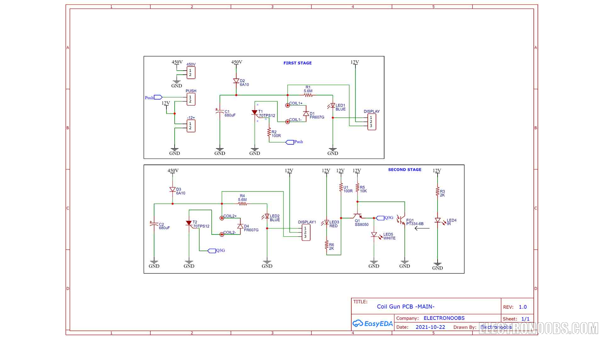 Coilgun circuit schematic