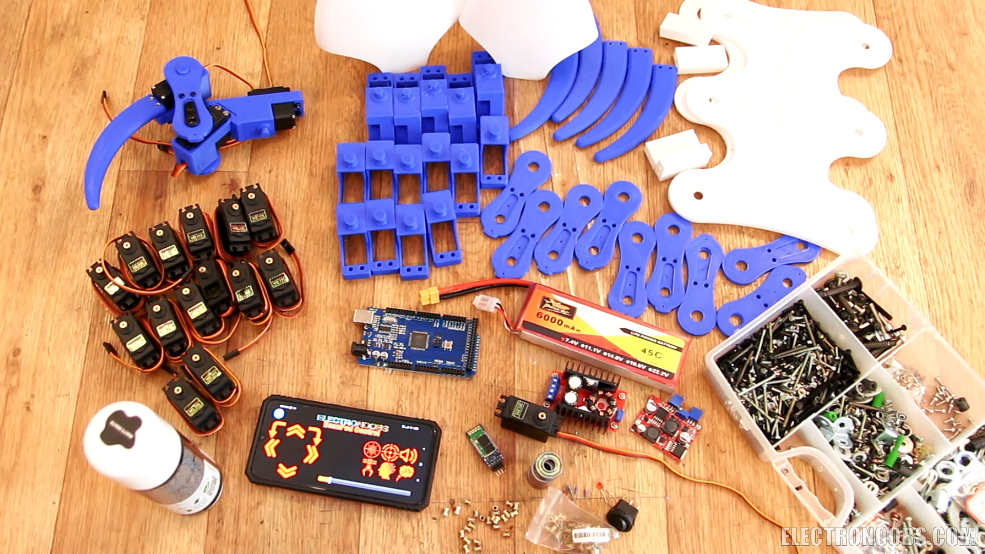 Hexapod 3D printed Part list