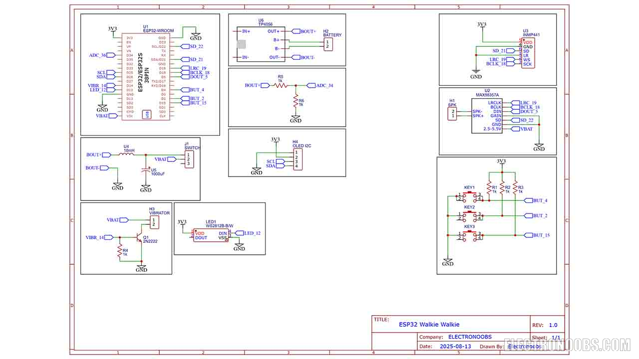 Schematic ESp32 Walkie Talkie