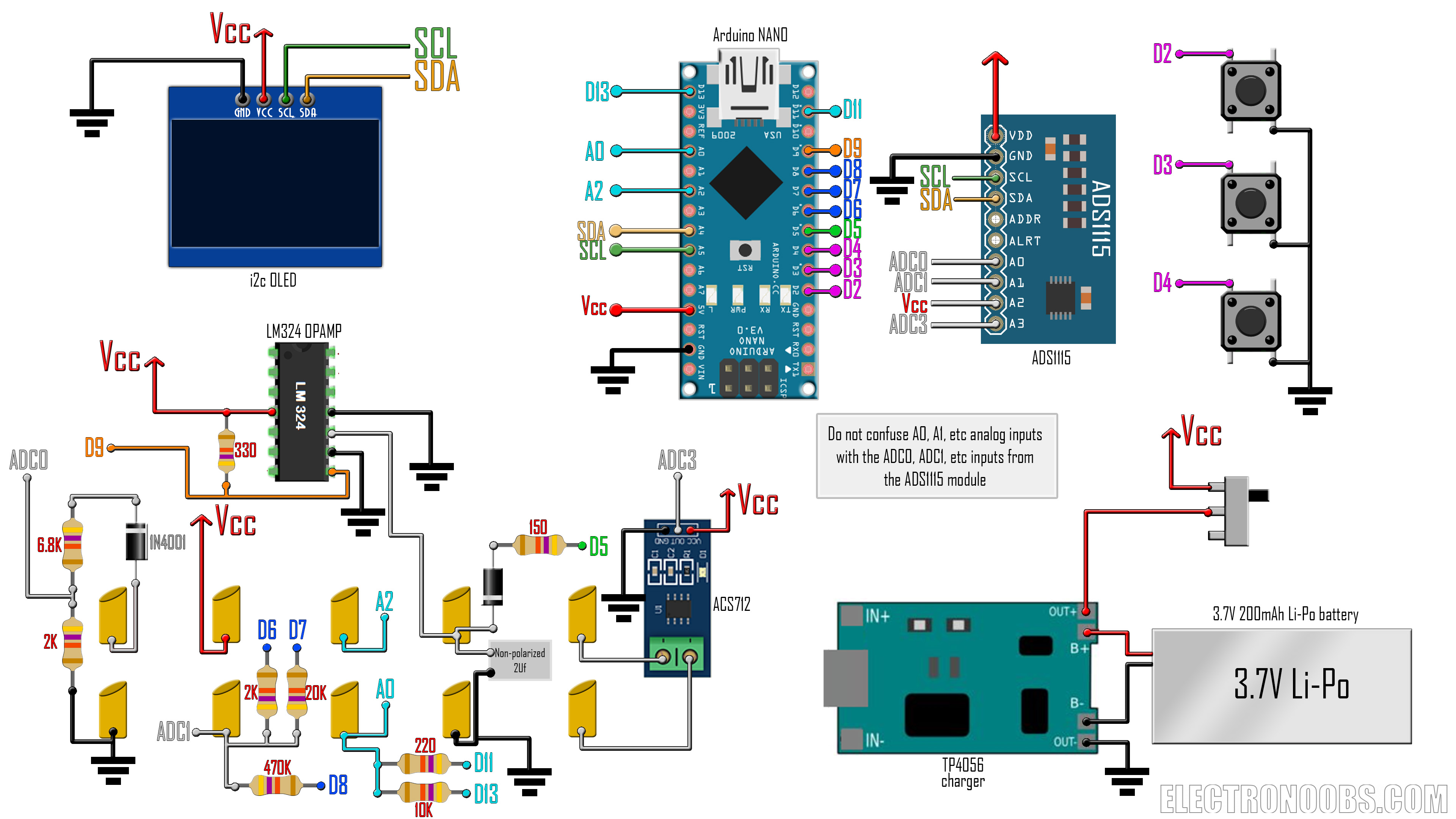 Arduino based multimeter schematic