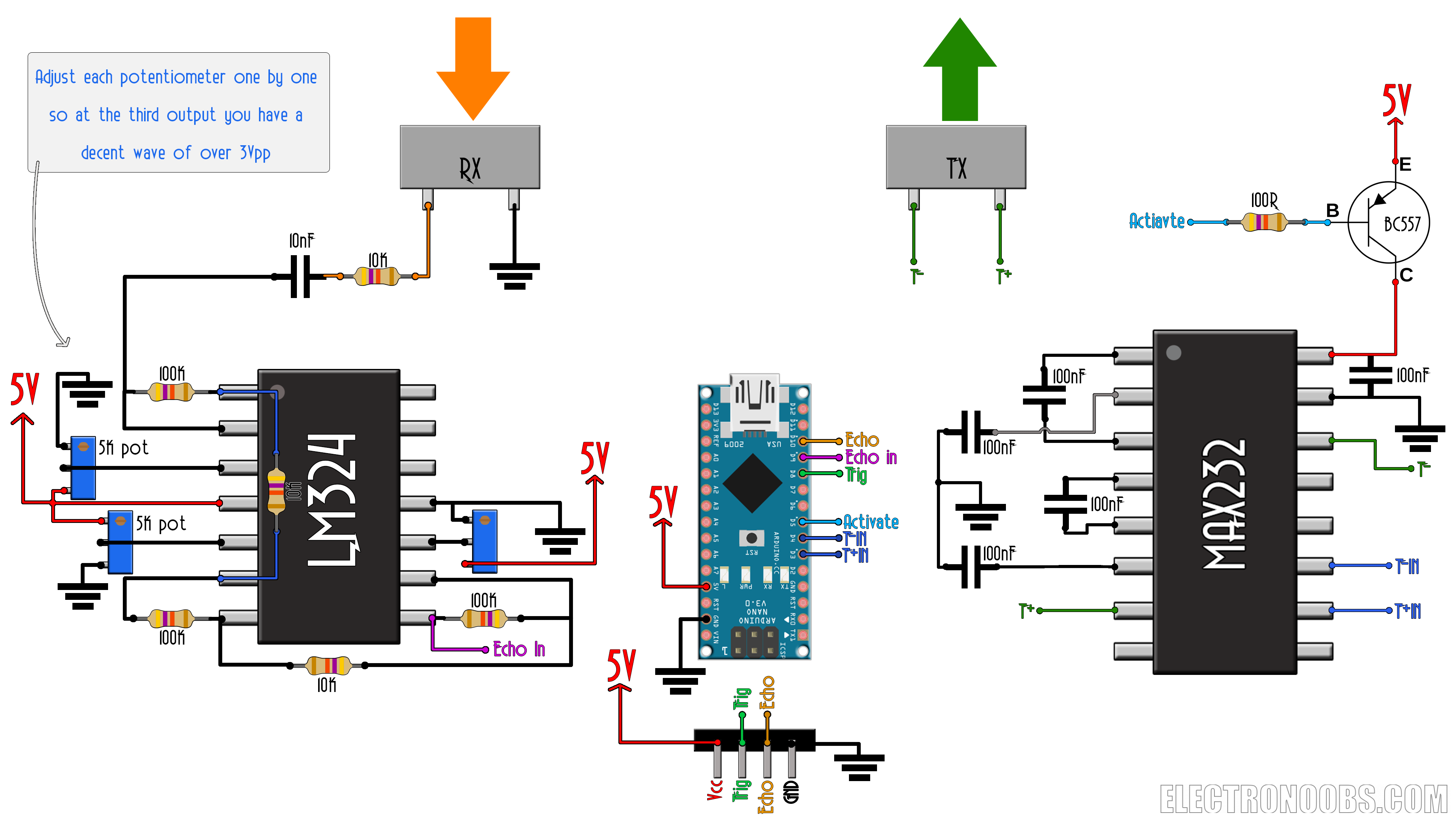 electronoobs Homemade ultrasonic distance sensor 2146