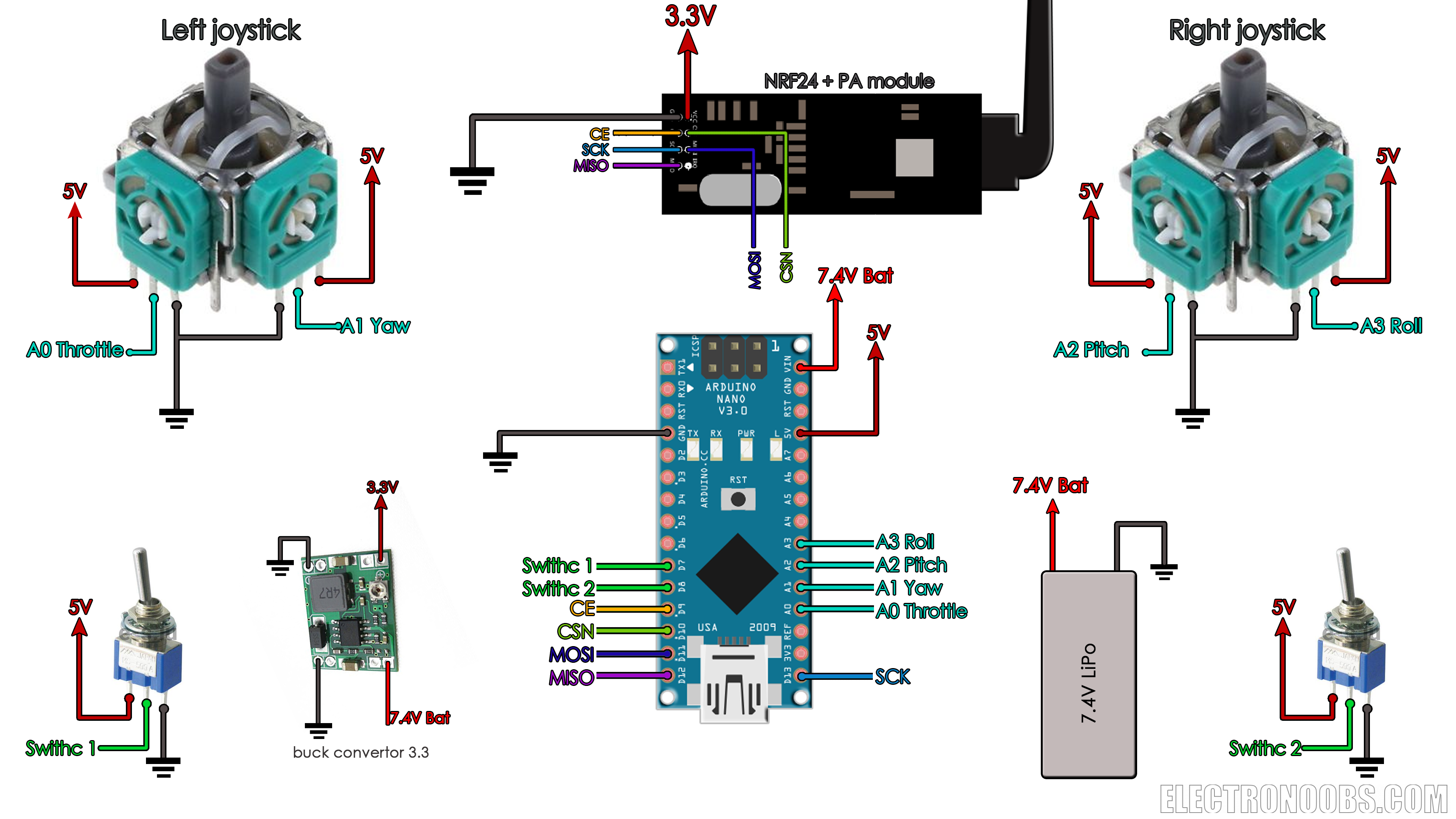 brushed arduino drone schematic flight controller