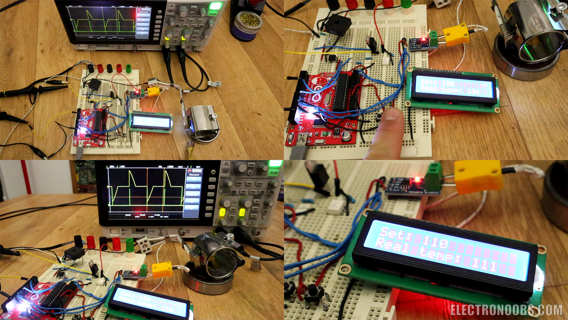 Implementing AC voltage PID control setup for temperature stabilization using 220 volts AC.