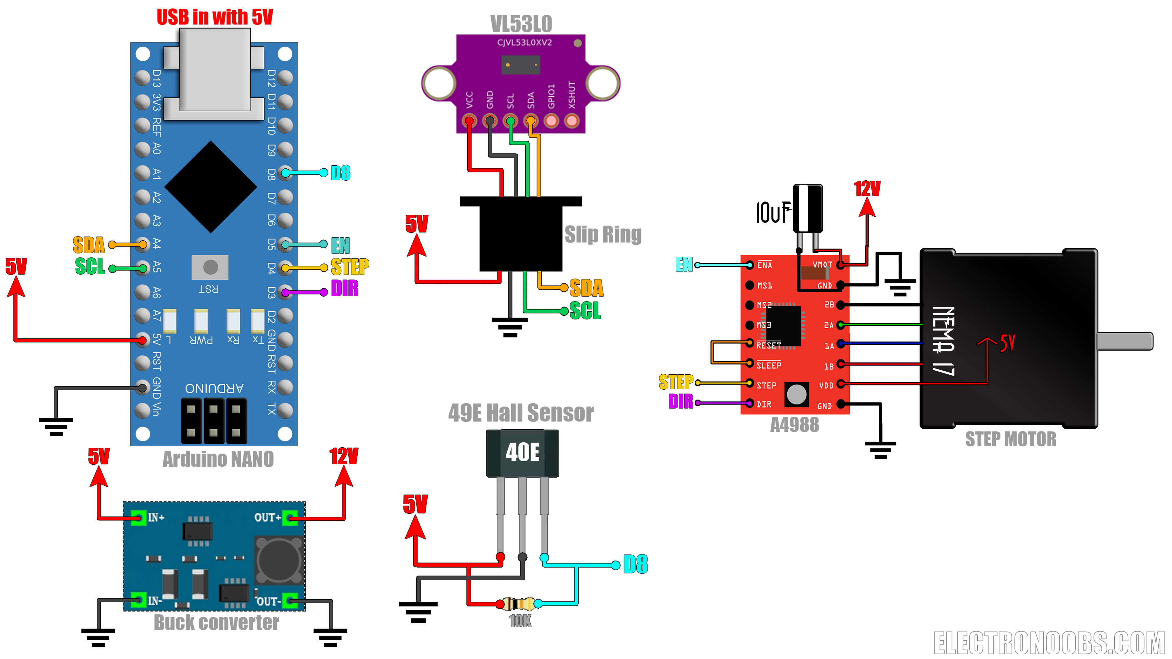 homemade lidar sensor with Arduino schematic