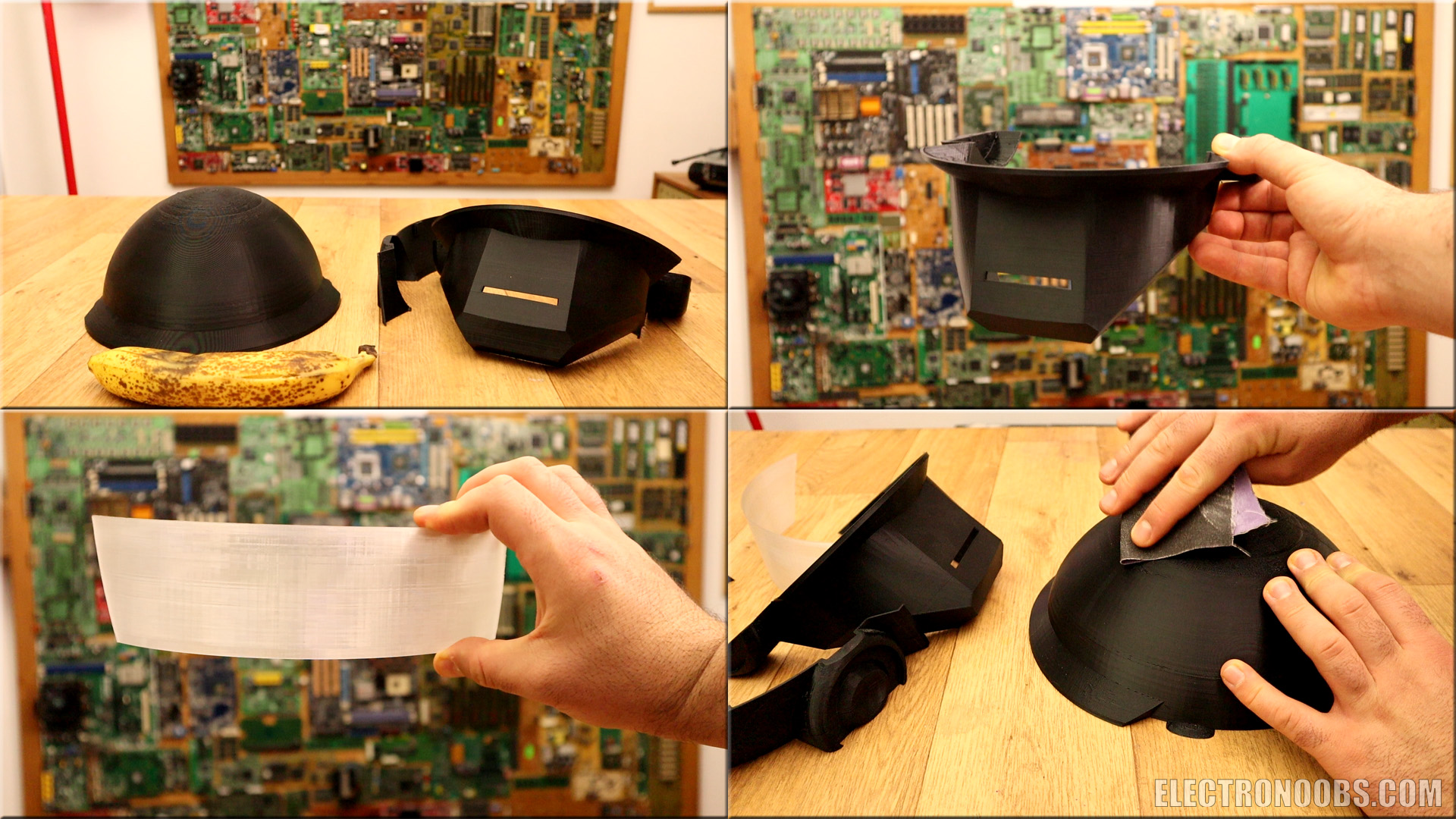 electronoobs Homemade Arduino 3D Printed Daft Punk Helmet Bluetooth RGB strip 2284