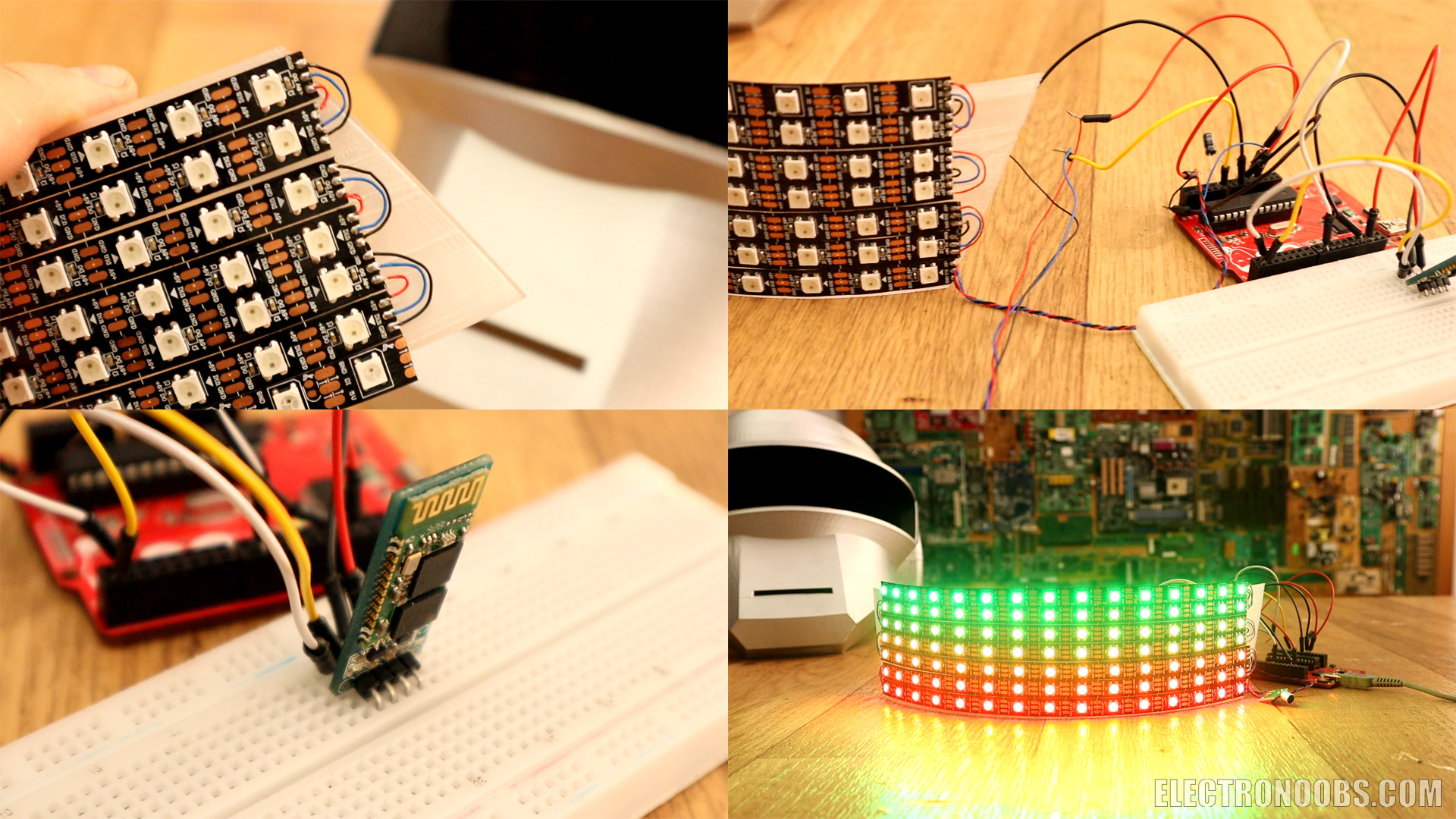 electronoobs Homemade Arduino 3D Printed Daft Punk Helmet Bluetooth RGB strip 2296