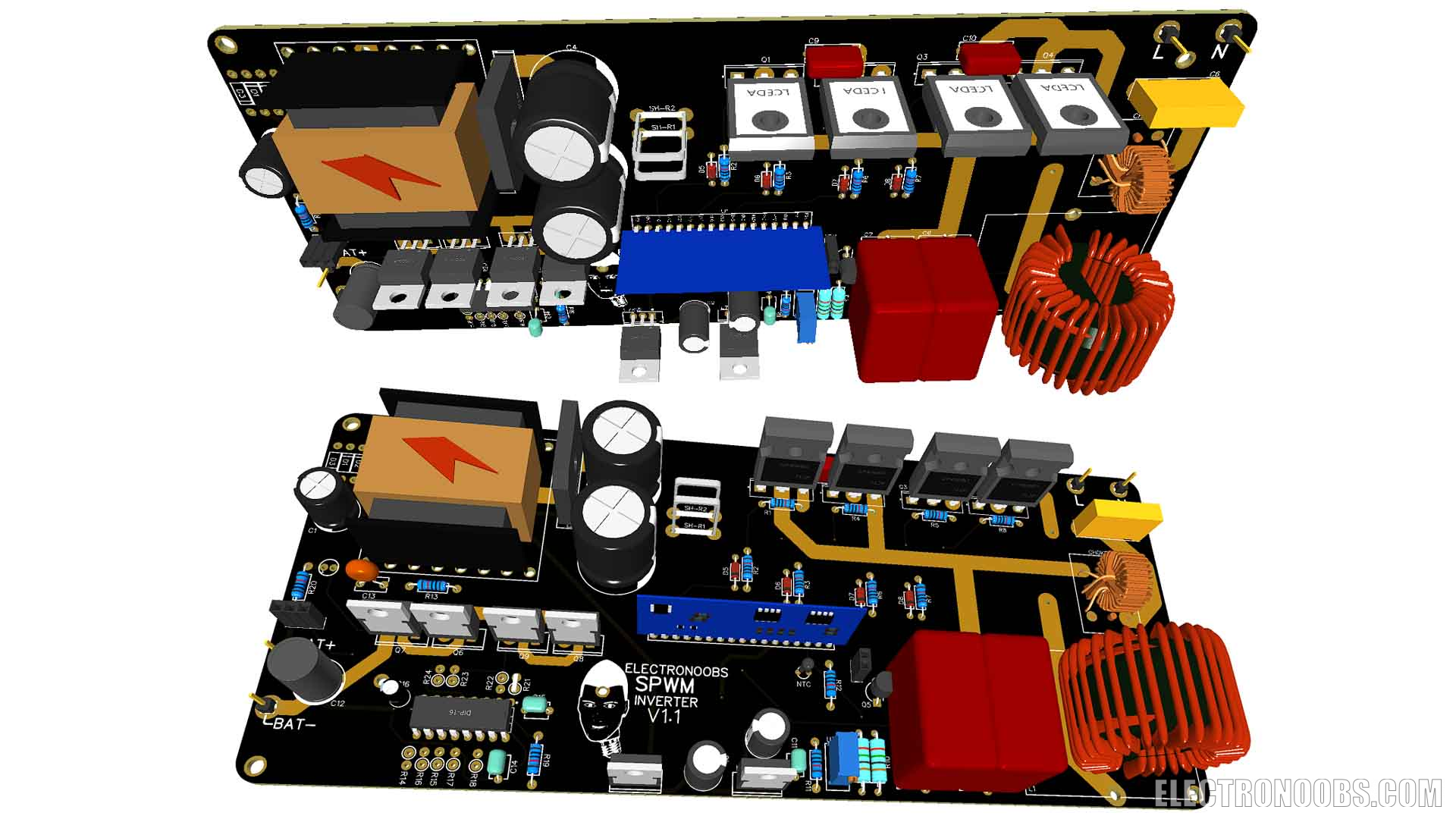 electronoobs Full Homemade Sine Inverter EGS002 driver 2324