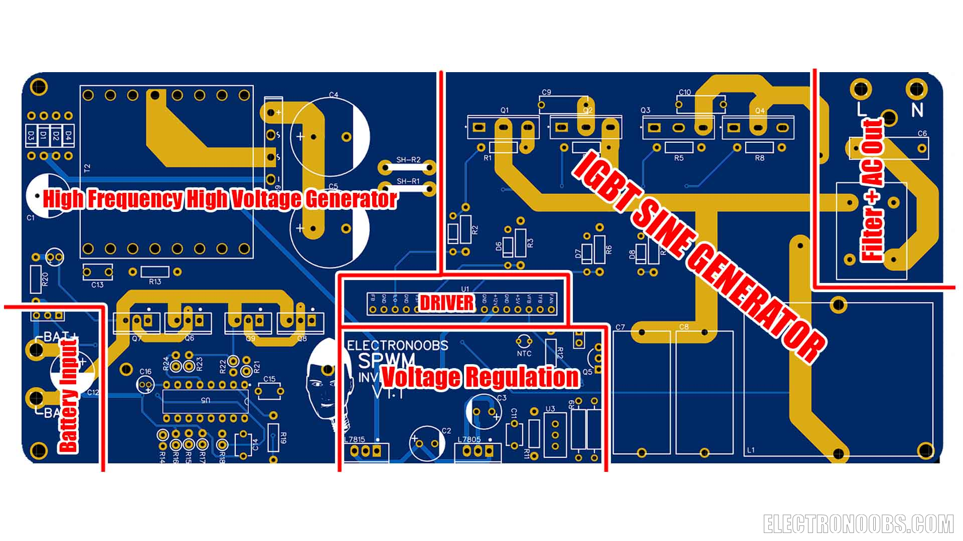 electronoobs Full Homemade Sine Inverter EGS002 driver 2320