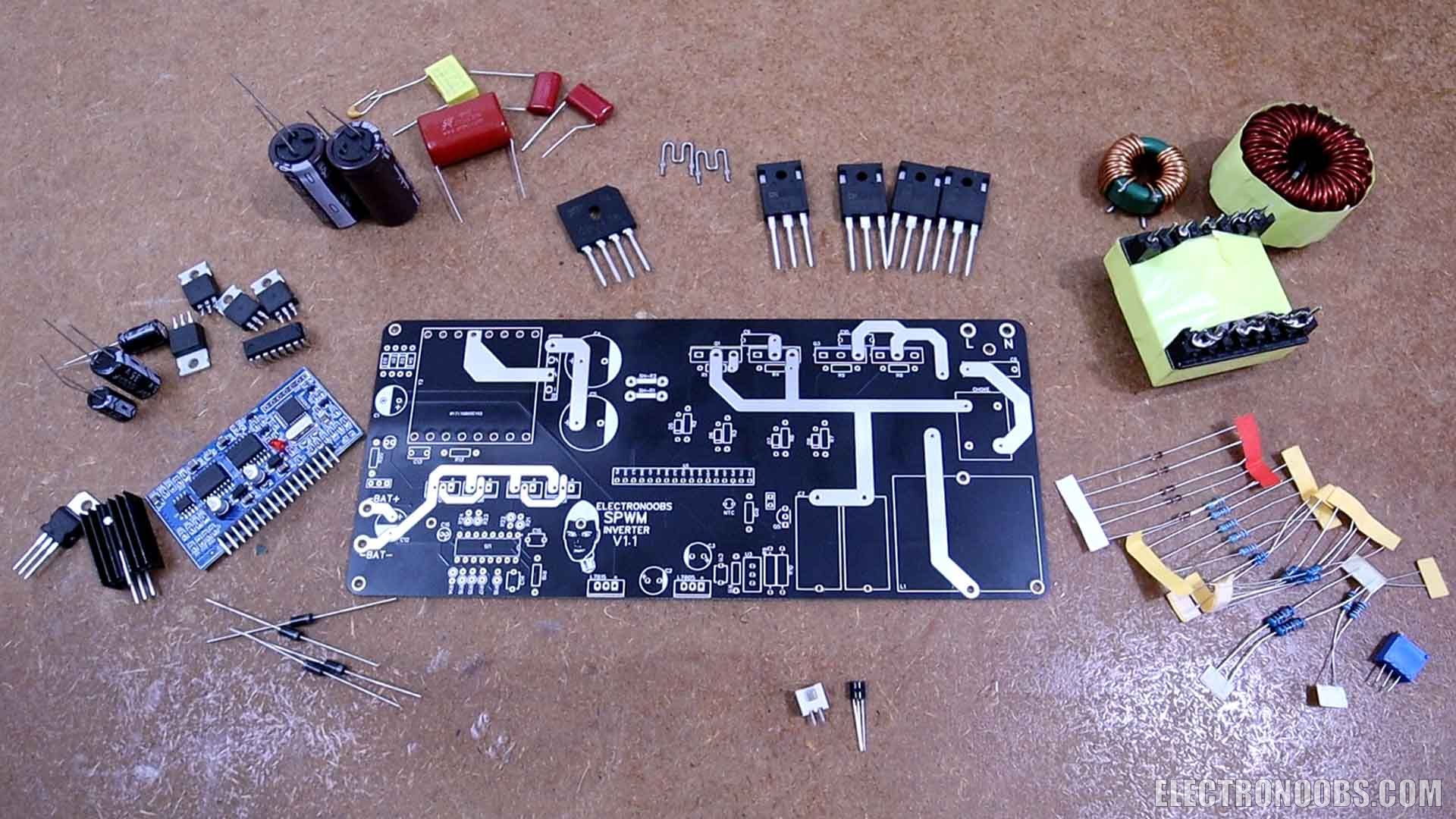 electronoobs Full Homemade Sine Inverter EGS002 driver 2328