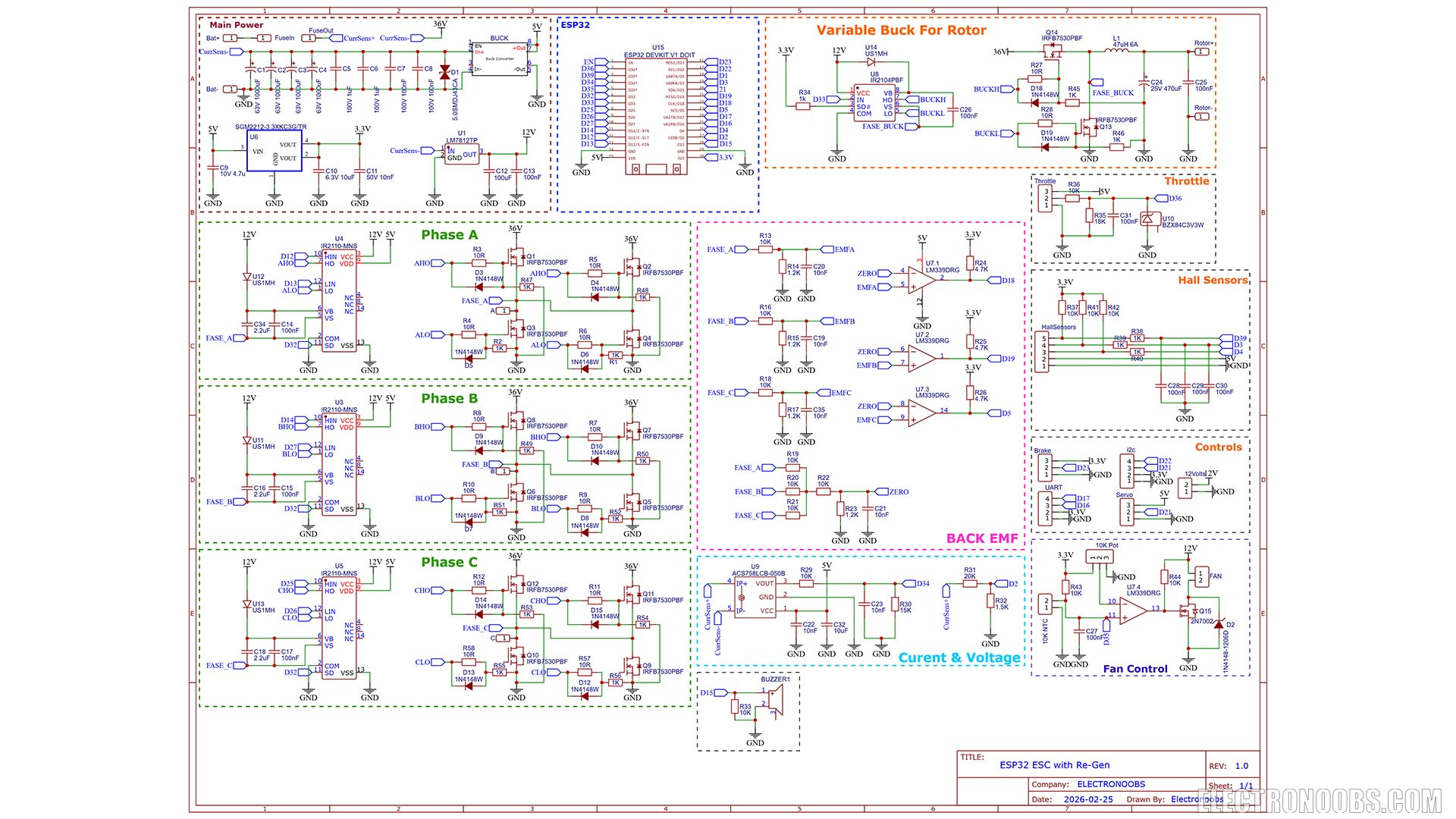 Homemade ESC schematic regenerative braking