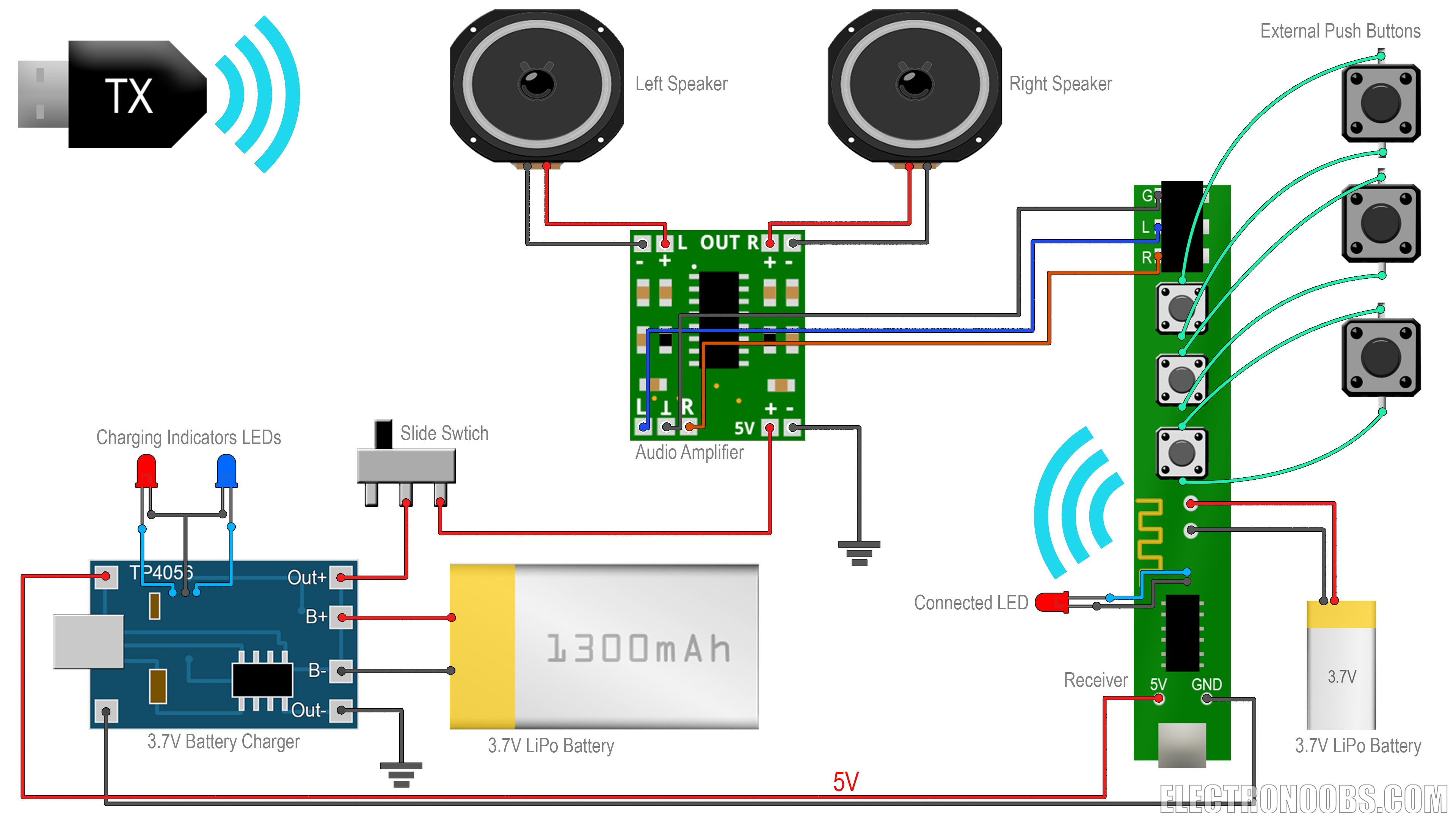 Homemade 3D printed headphones schematic download